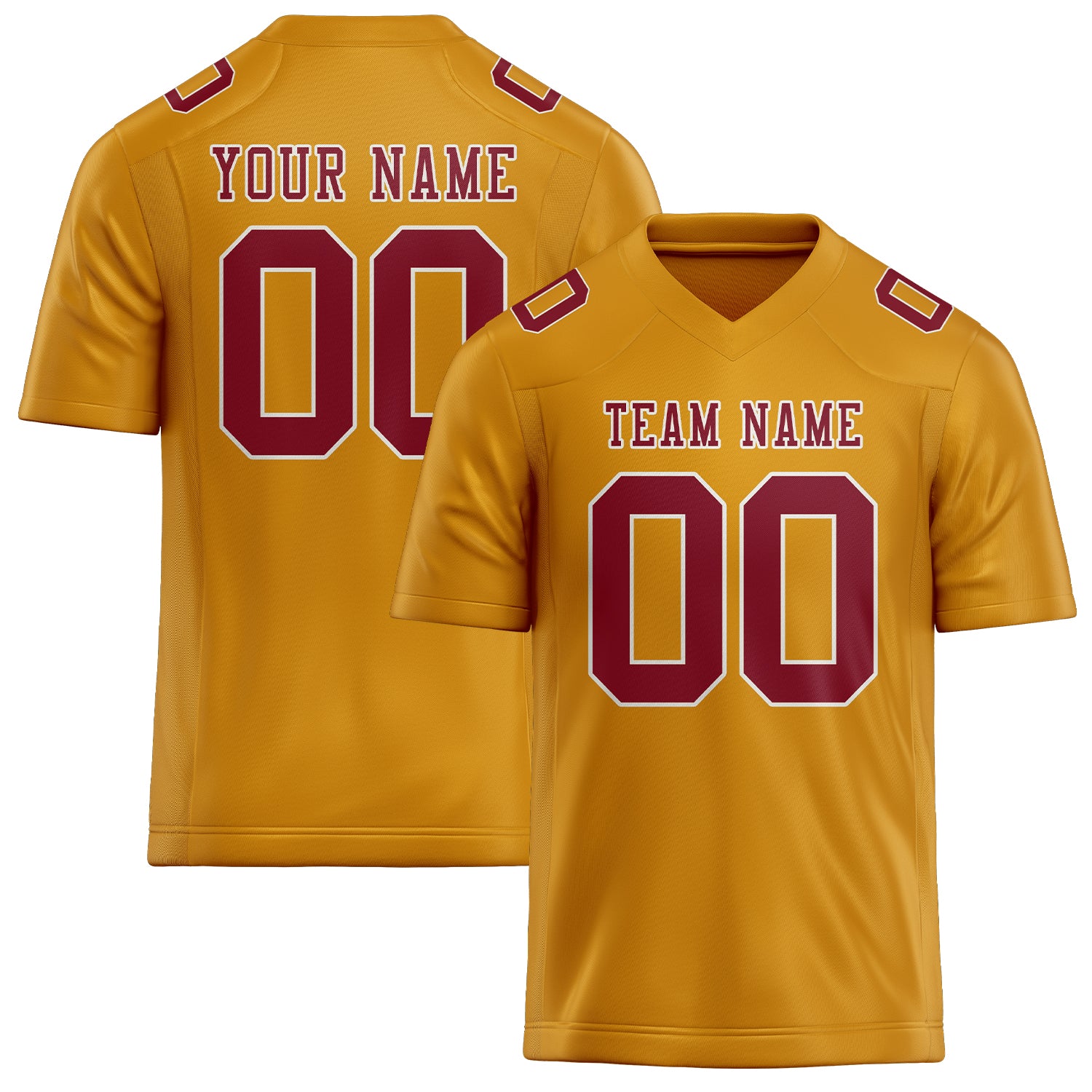 Custom Yellow Crimson Red Football Jersey