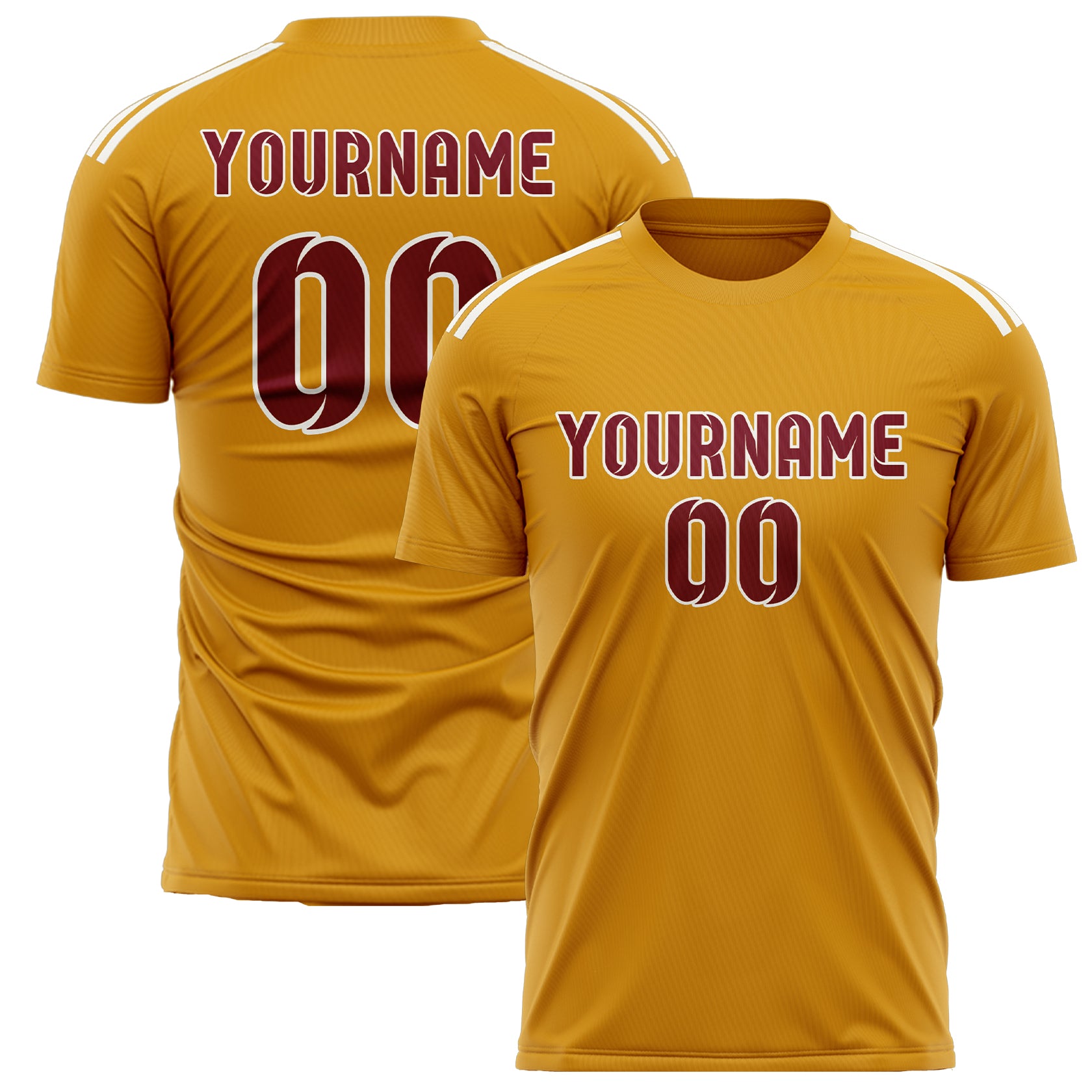 Custom Yellow Crimson Red Soccer Jersey