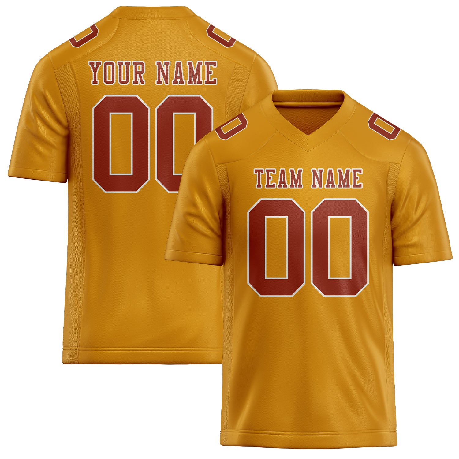 Custom Yellow Coral Red Football Jersey