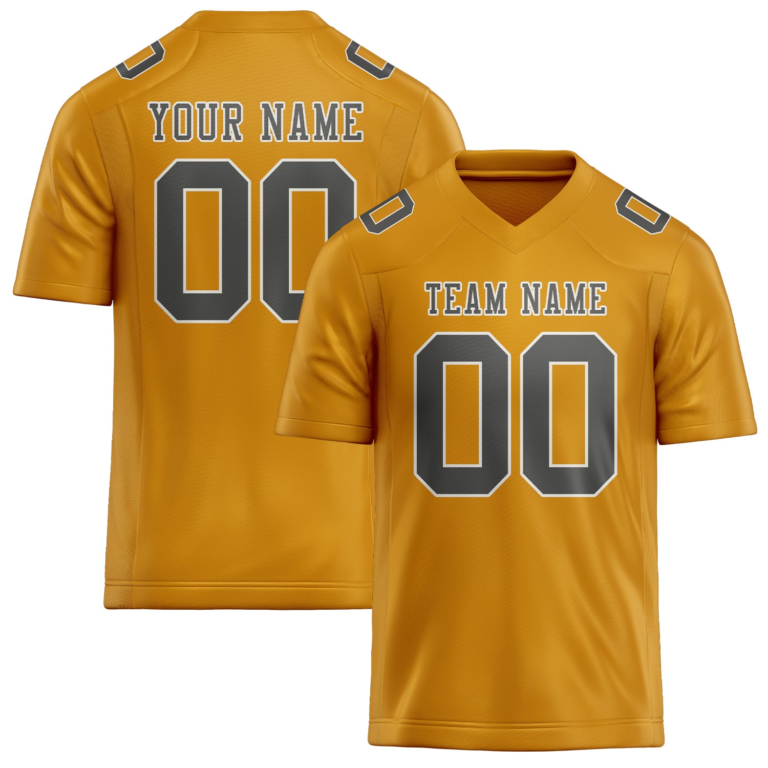 Custom Yellow Dark Grey Football Jersey
