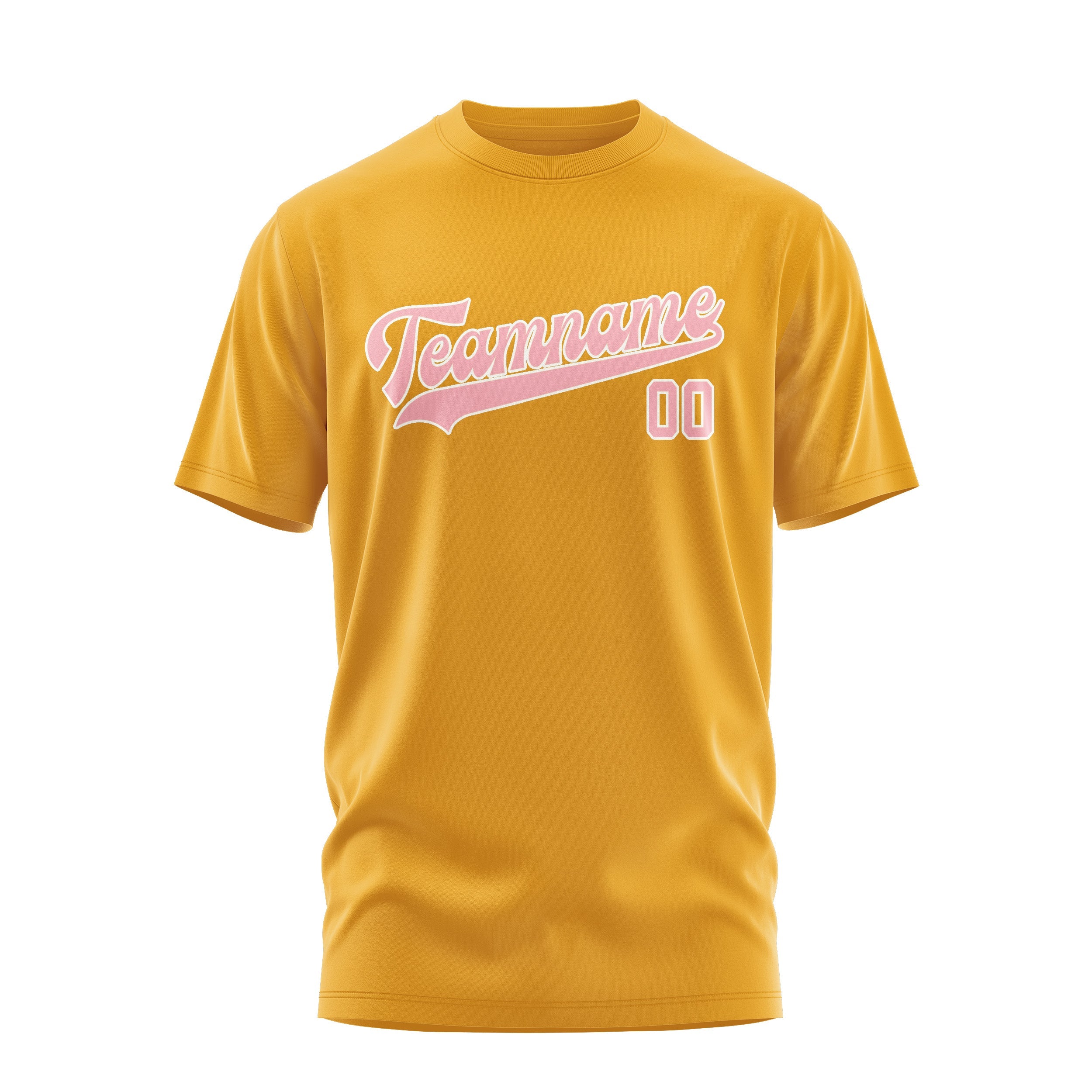 Custom Yellow Light Pink T-Shirt