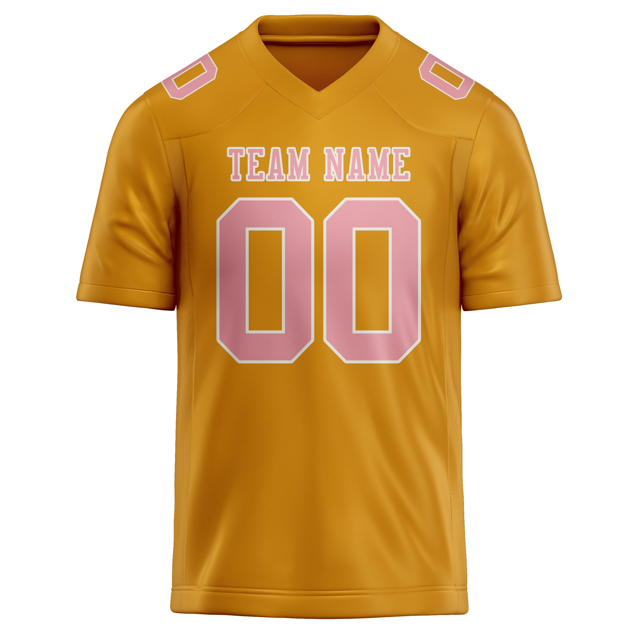 Custom Yellow Light Pink Football Jersey