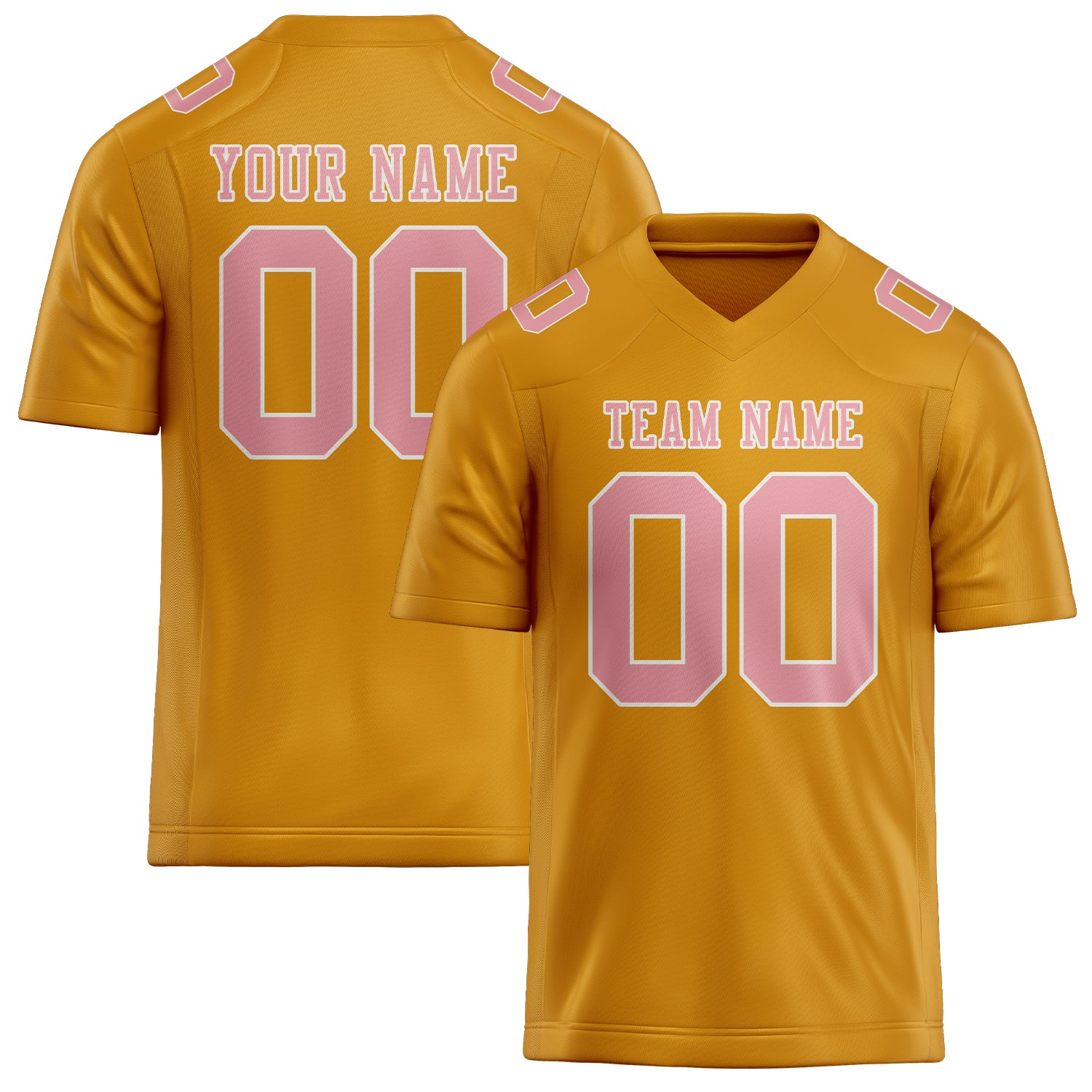 Custom Yellow Light Pink Football Jersey
