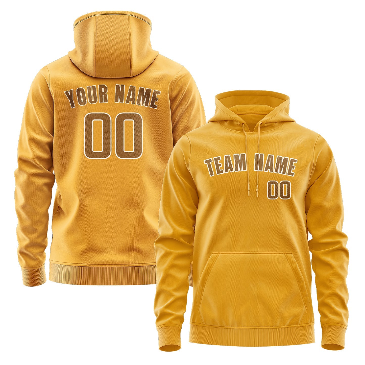 Custom Yellow Khaki Hoodie