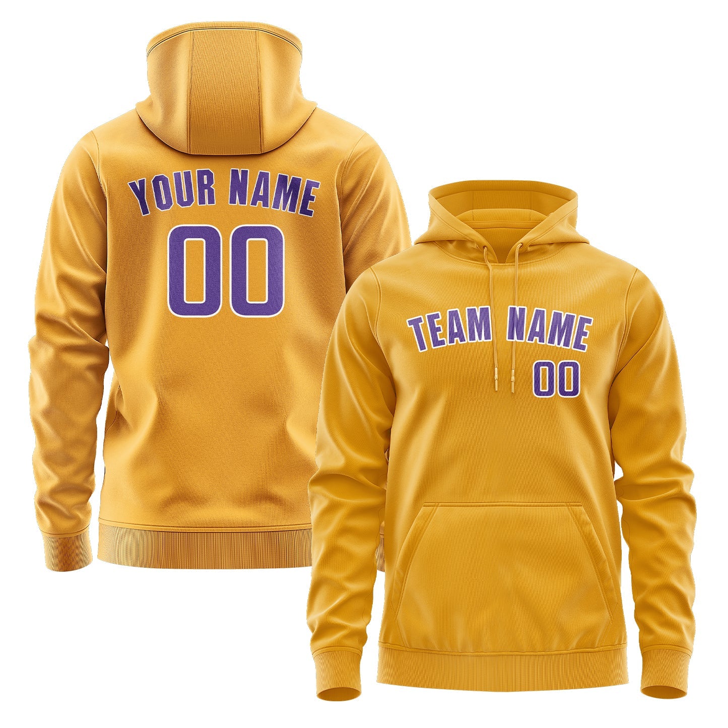 Custom Yellow Light Purple Hoodie
