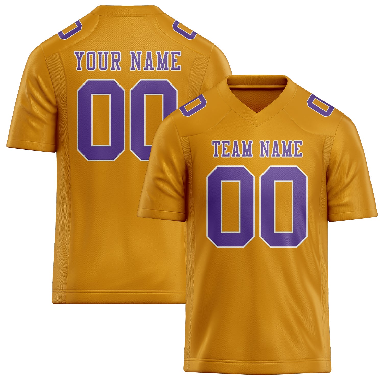 Custom Yellow Light Purple Football Jersey