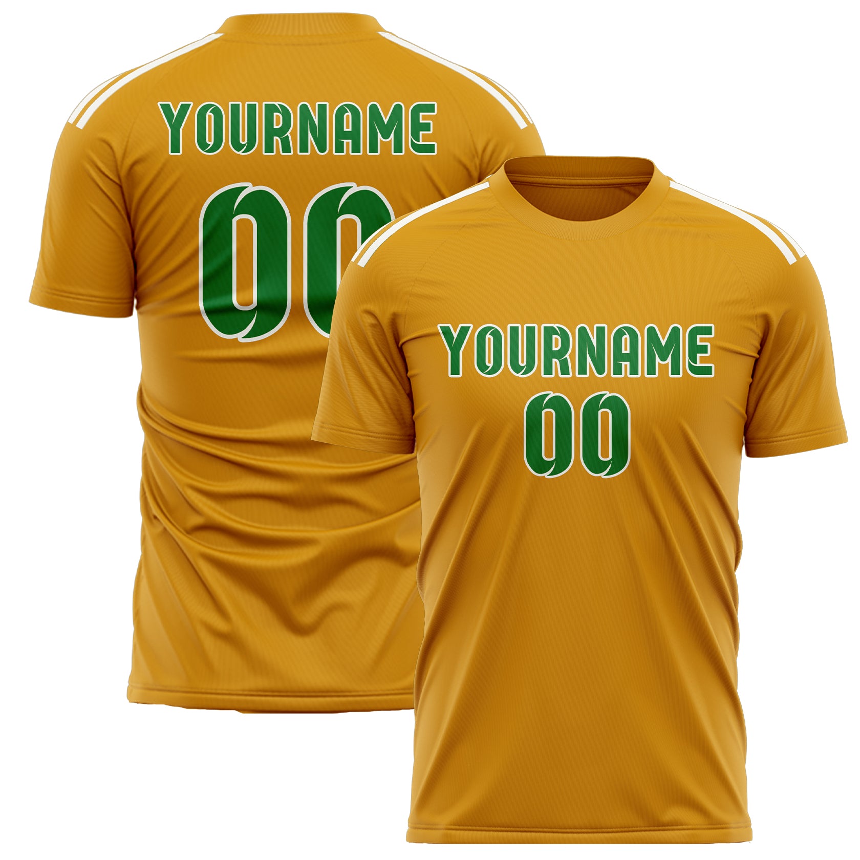 Custom Yellow Emerald Green Soccer Jersey