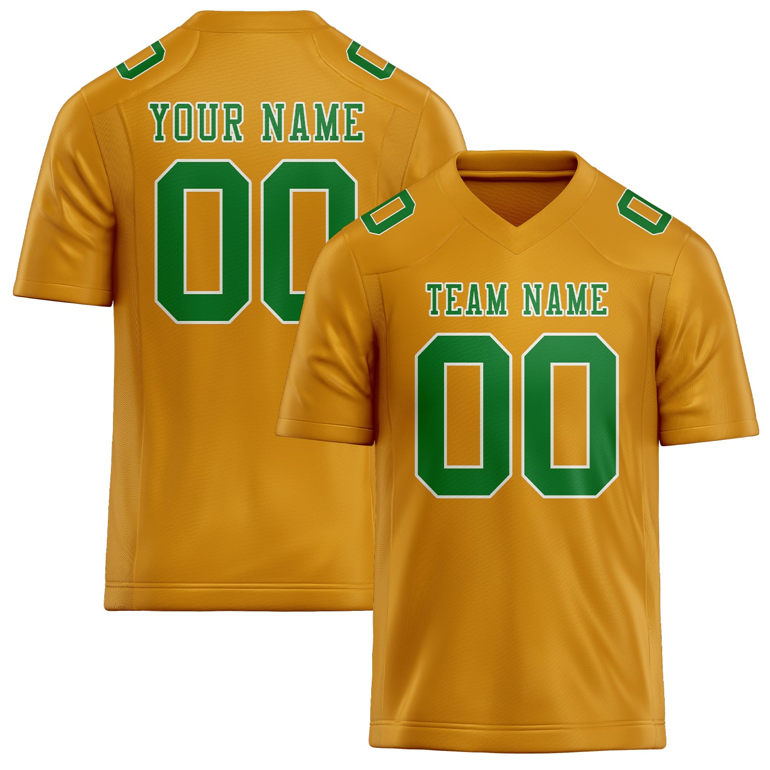 Custom Yellow Emerald Green Football Jersey