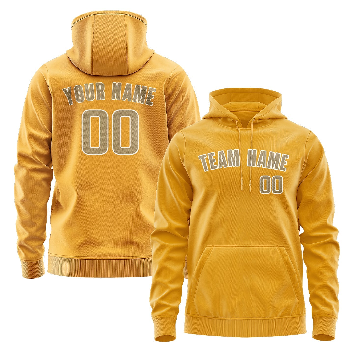 Custom Yellow Light Khaki Hoodie