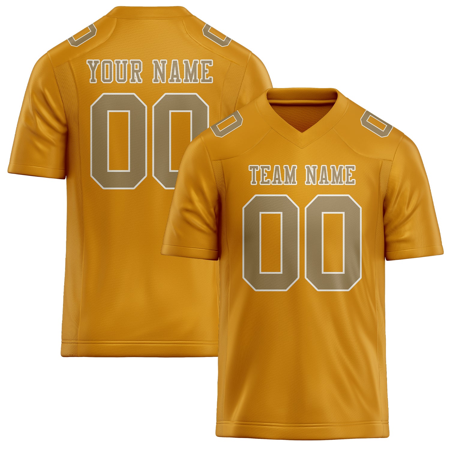 Custom Yellow Light Khaki Football Jersey