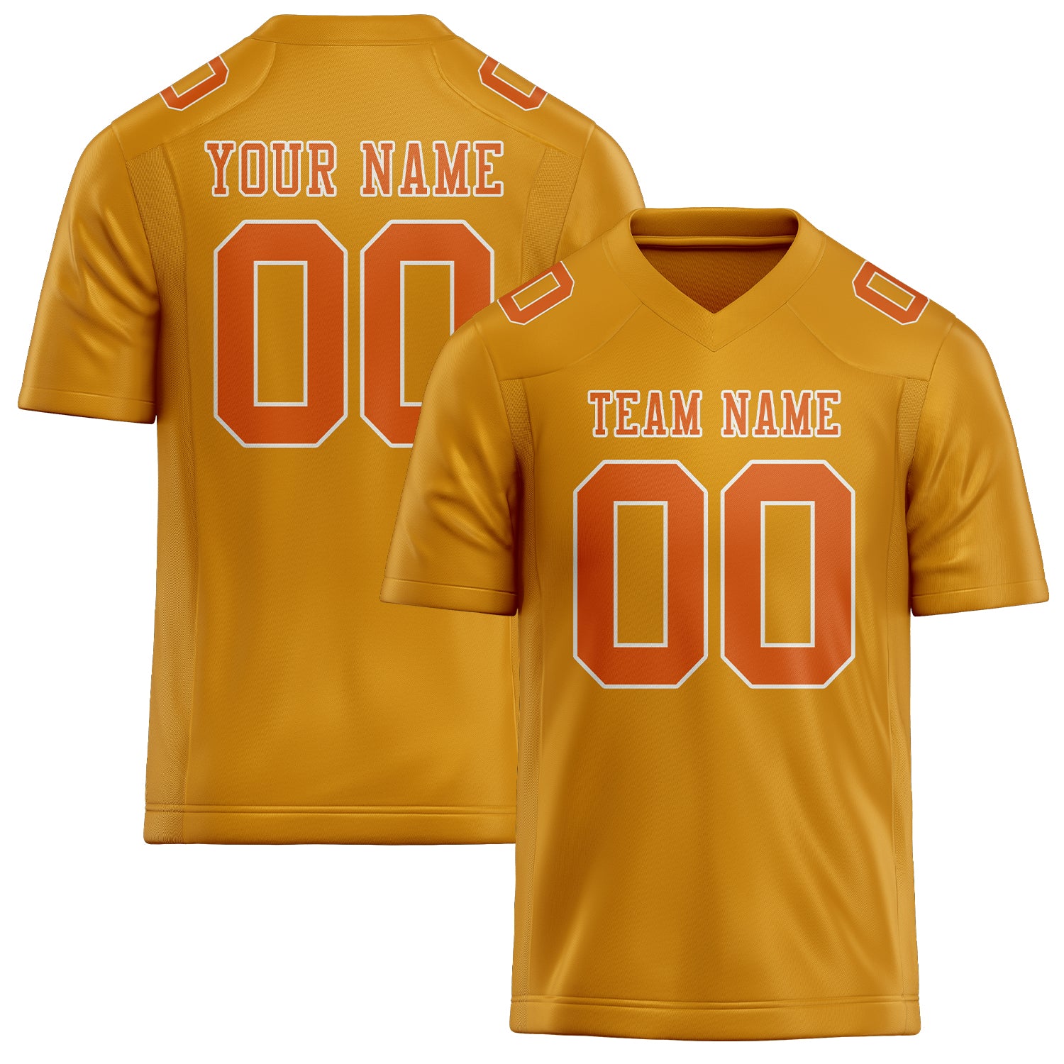 Custom Yellow Orange Football Jersey