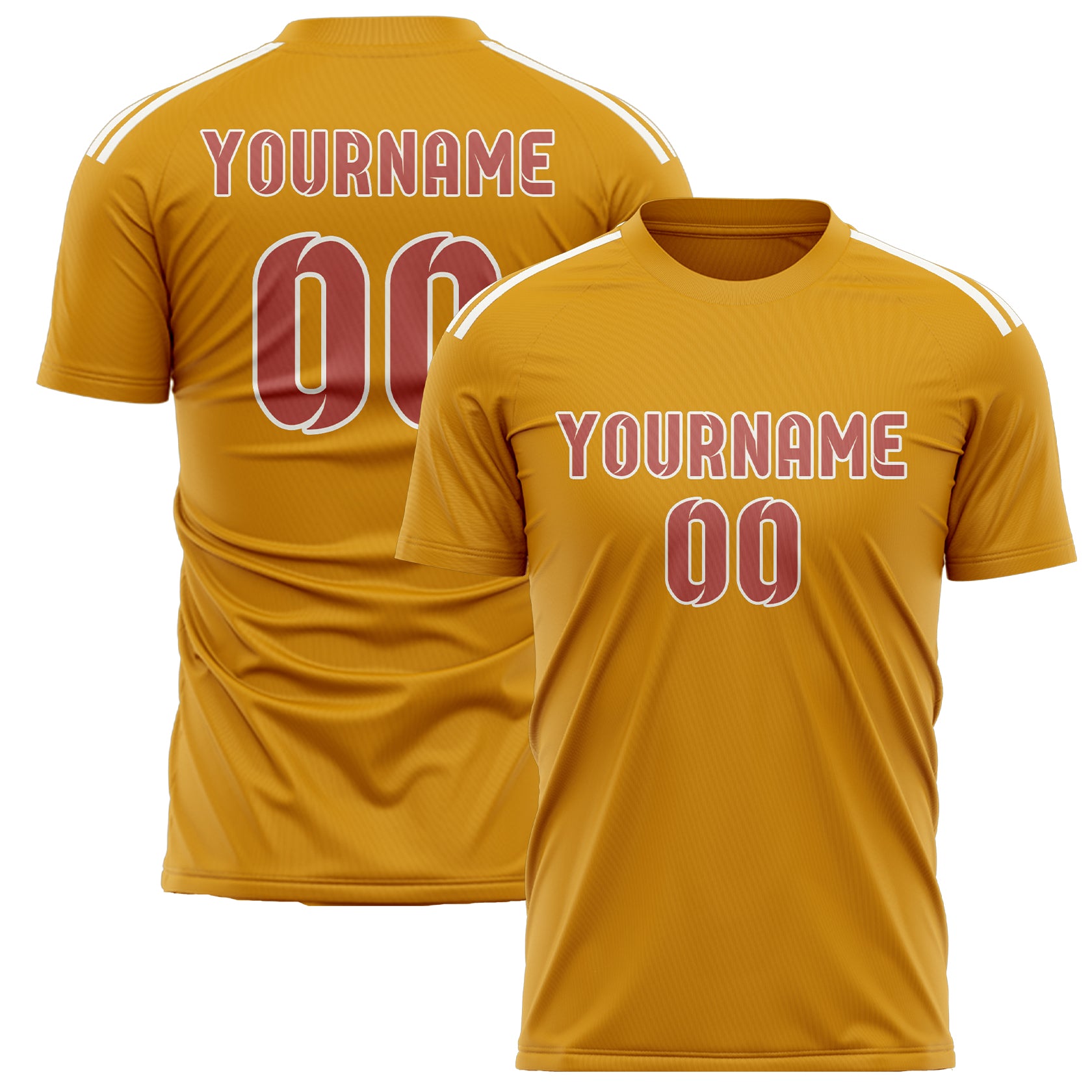 Custom Yellow Copper Rose Soccer Jersey