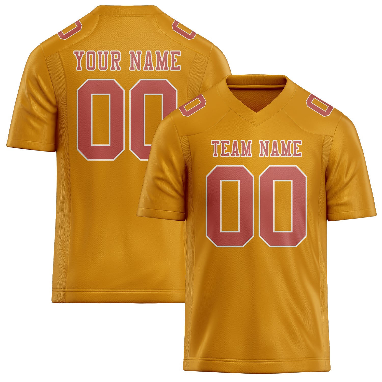 Custom Yellow Copper Rose Football Jersey