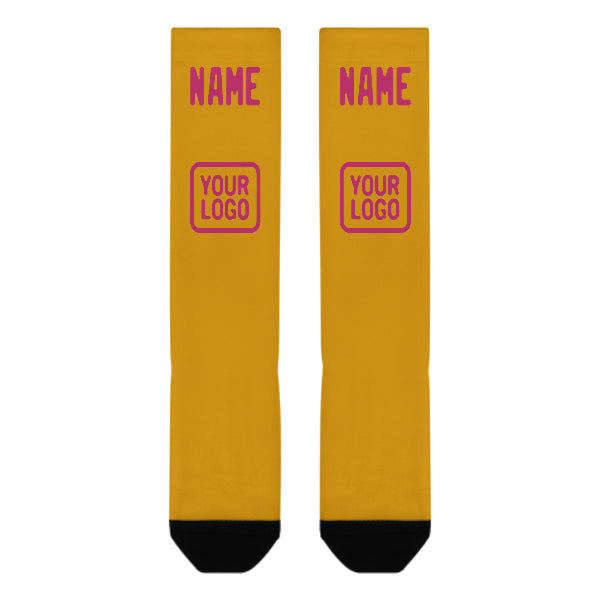 Custom Yellow Pink Knee-High Sock