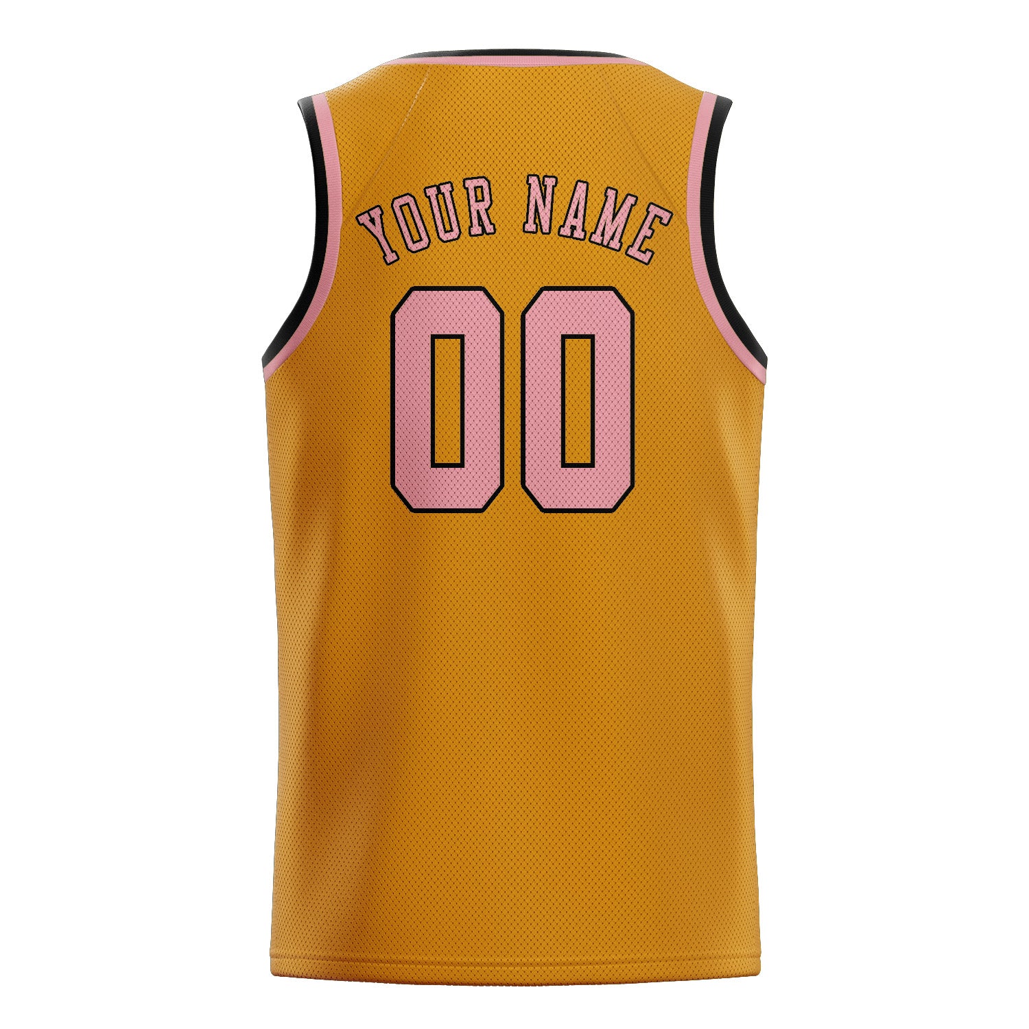 Custom Yellow Light Pink Basketball Jersey