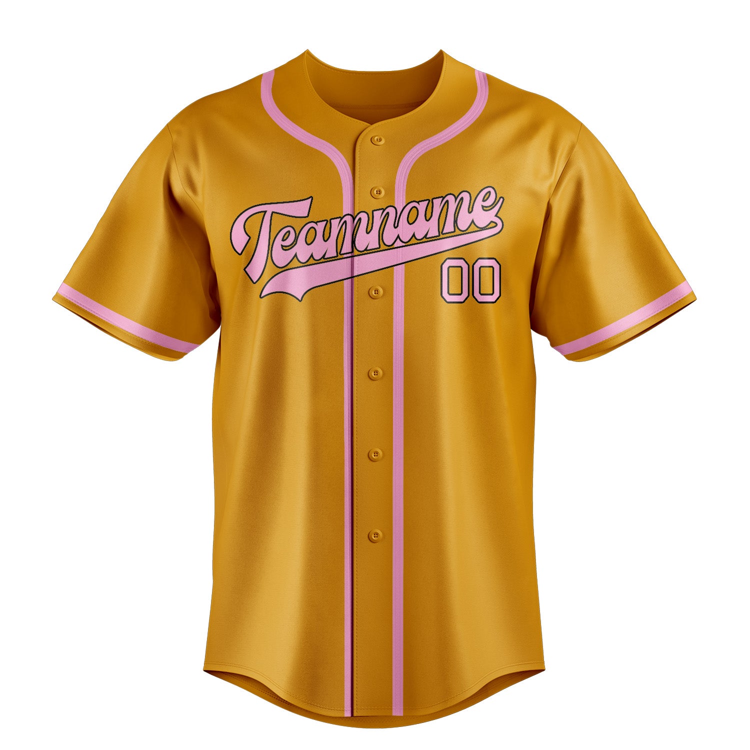 Custom Yellow Light Pink Baseball Jersey