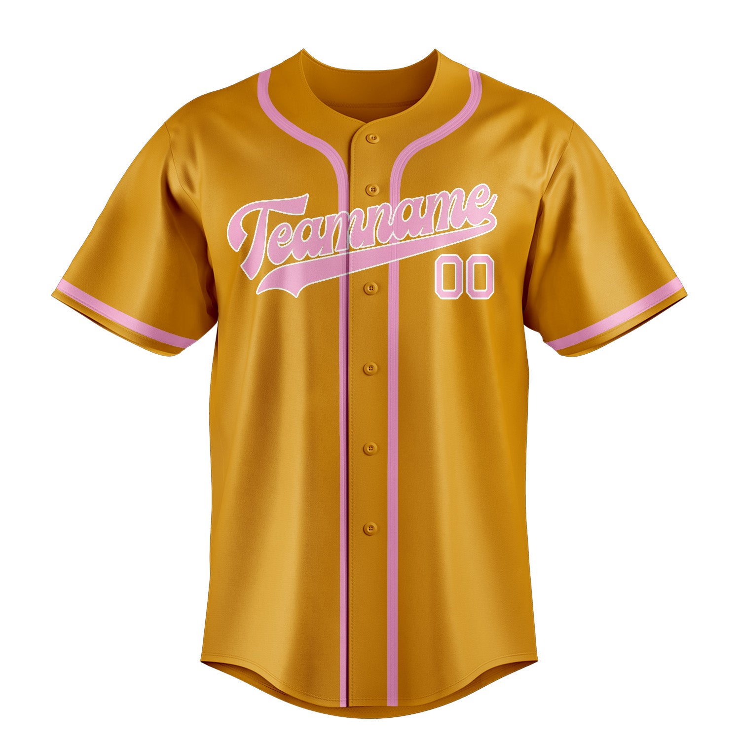 Custom Yellow Light Pink Baseball Jersey