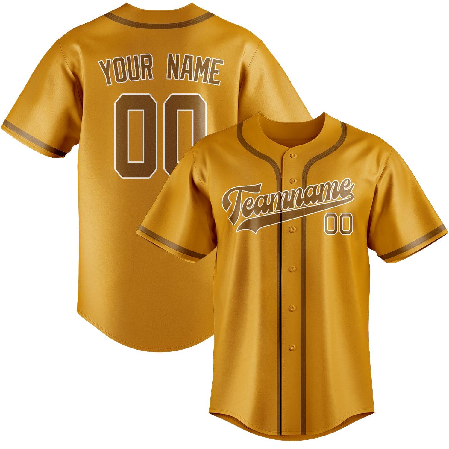 Custom Yellow Khaki Baseball Jersey