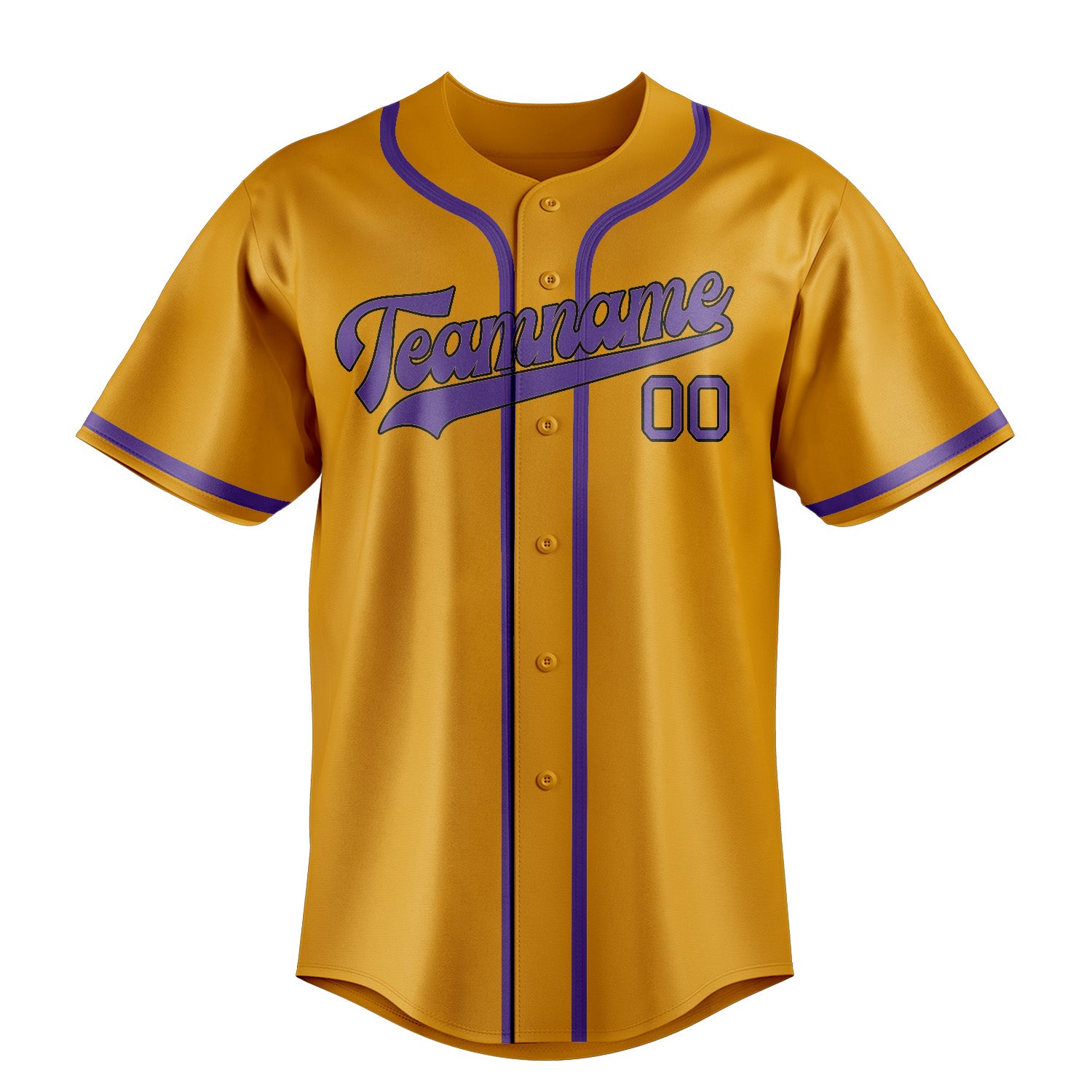 Custom Yellow Light Purple Baseball Jersey