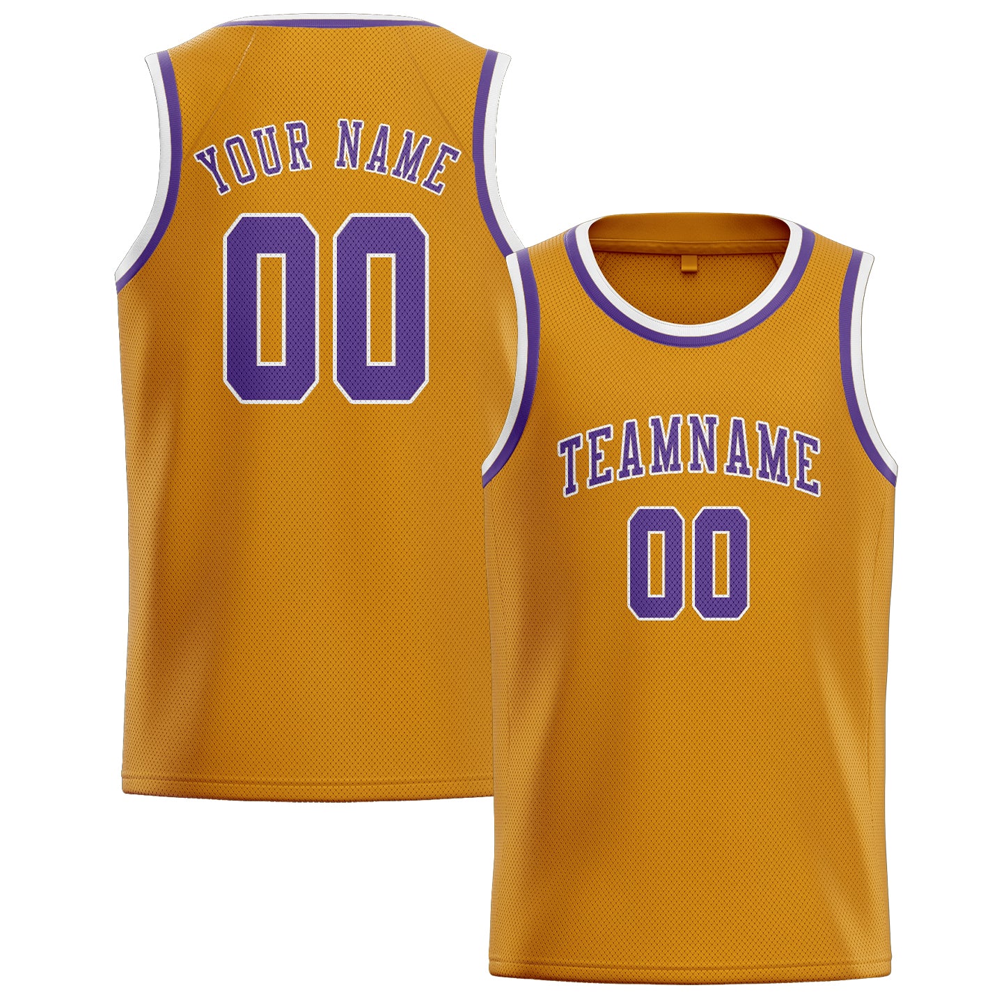 Custom Yellow Light Purple Basketball Jersey