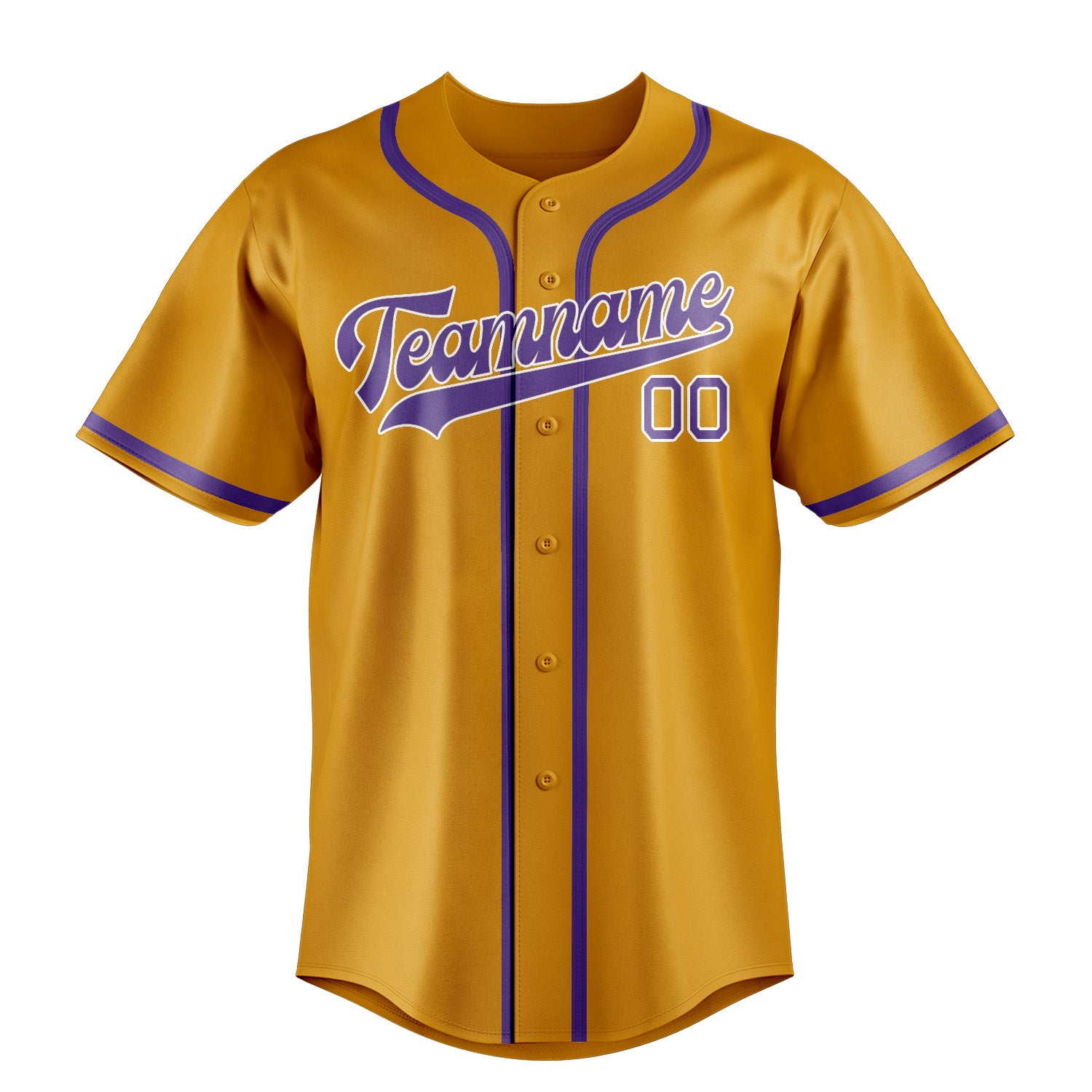Custom Yellow Light Purple Baseball Jersey