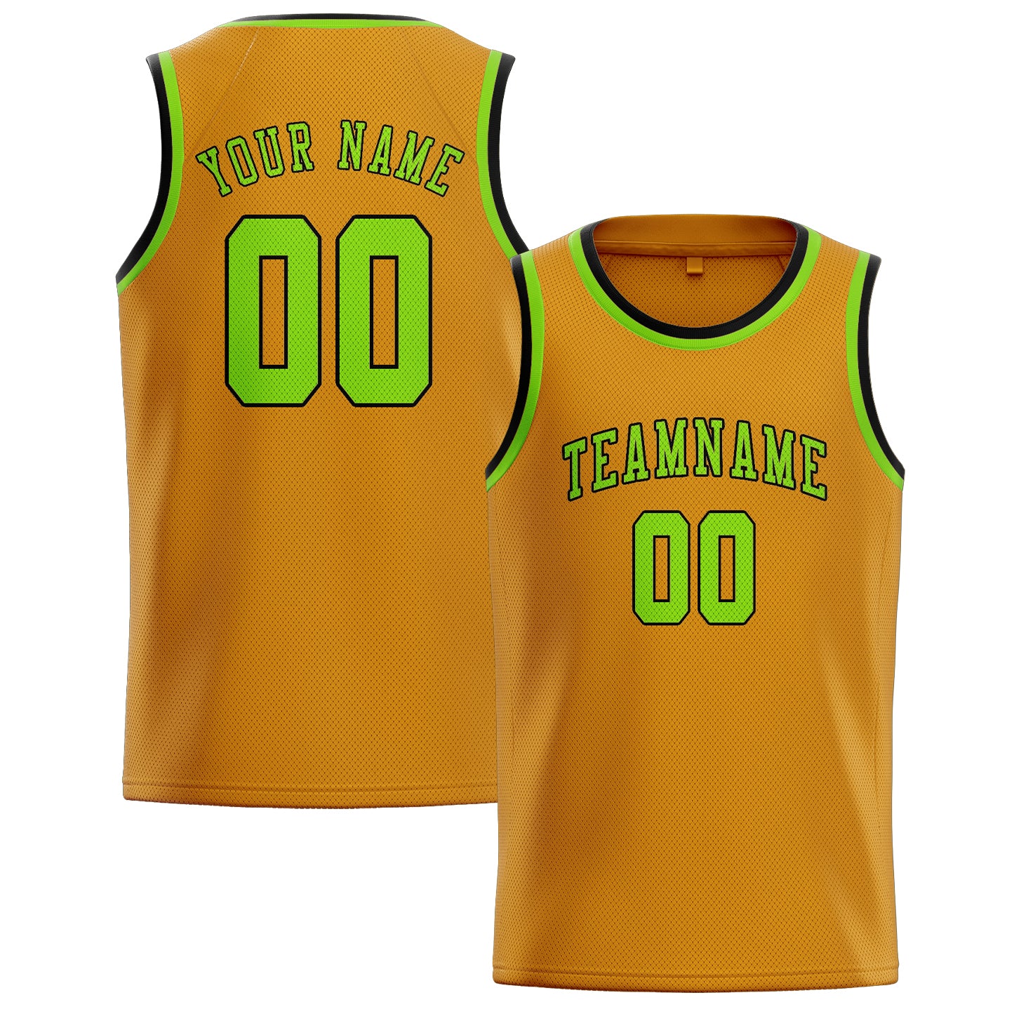 Custom Yellow Emerald Green Basketball Jersey