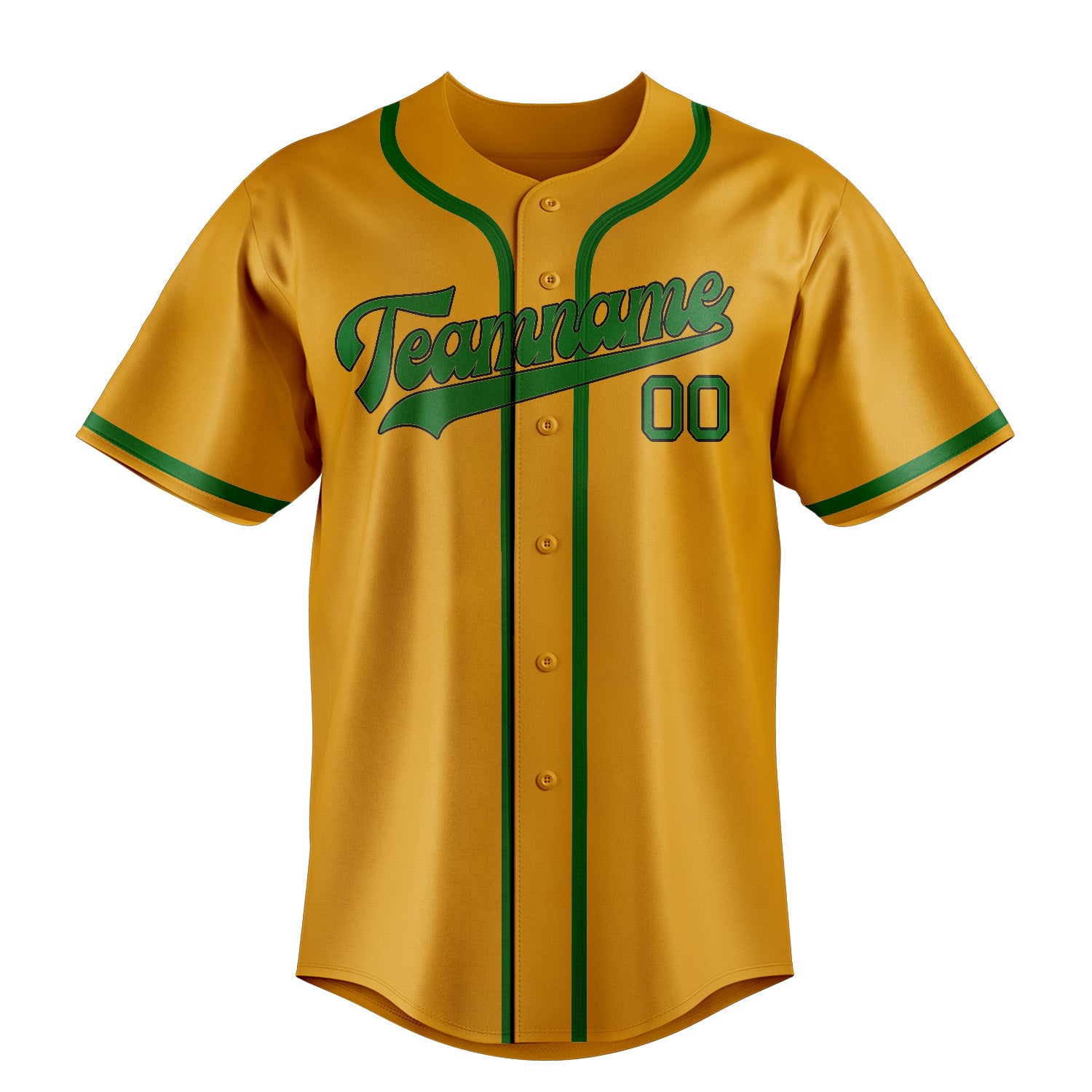 Custom Yellow Emerald Green Baseball Jersey