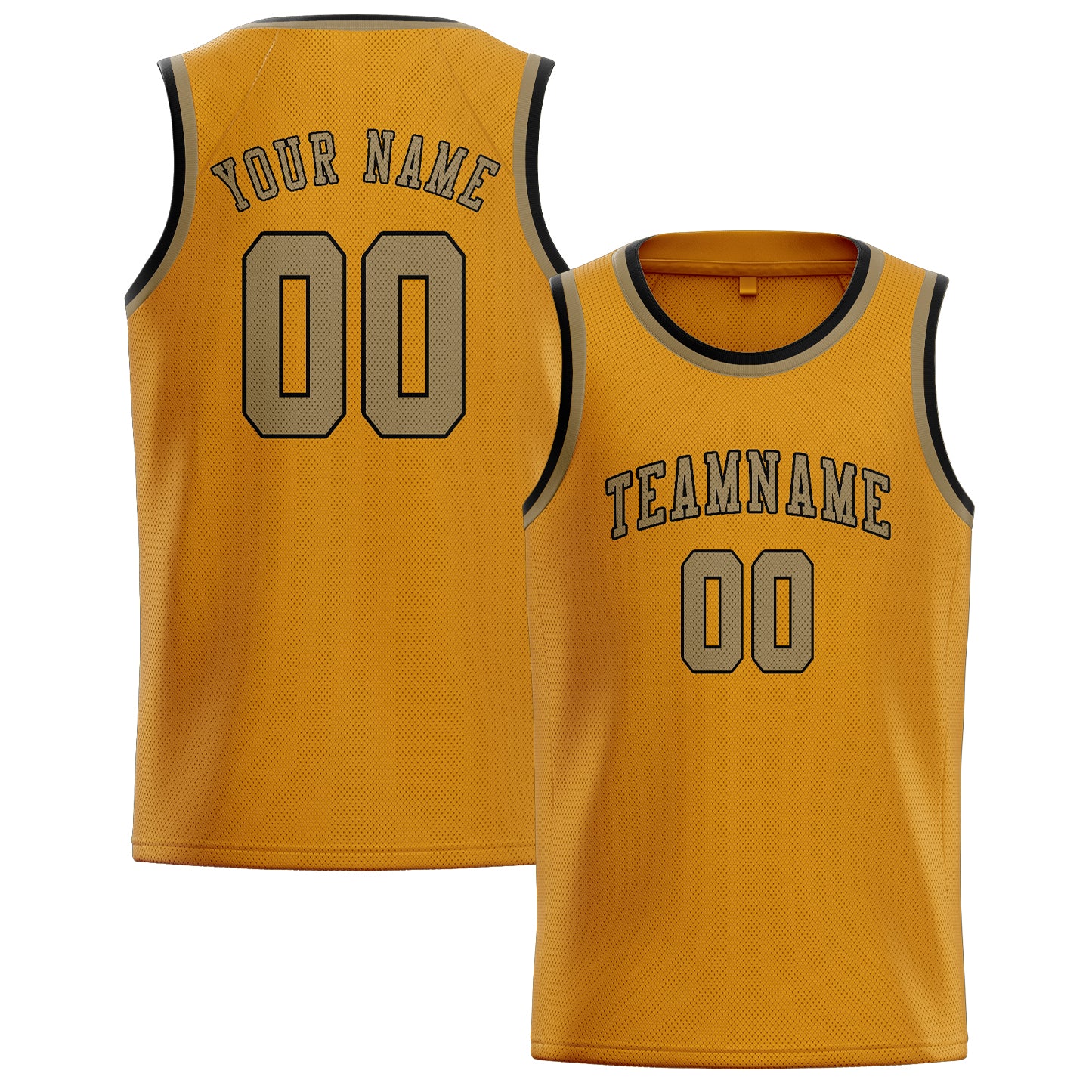 Custom Yellow Light Khaki Basketball Jersey