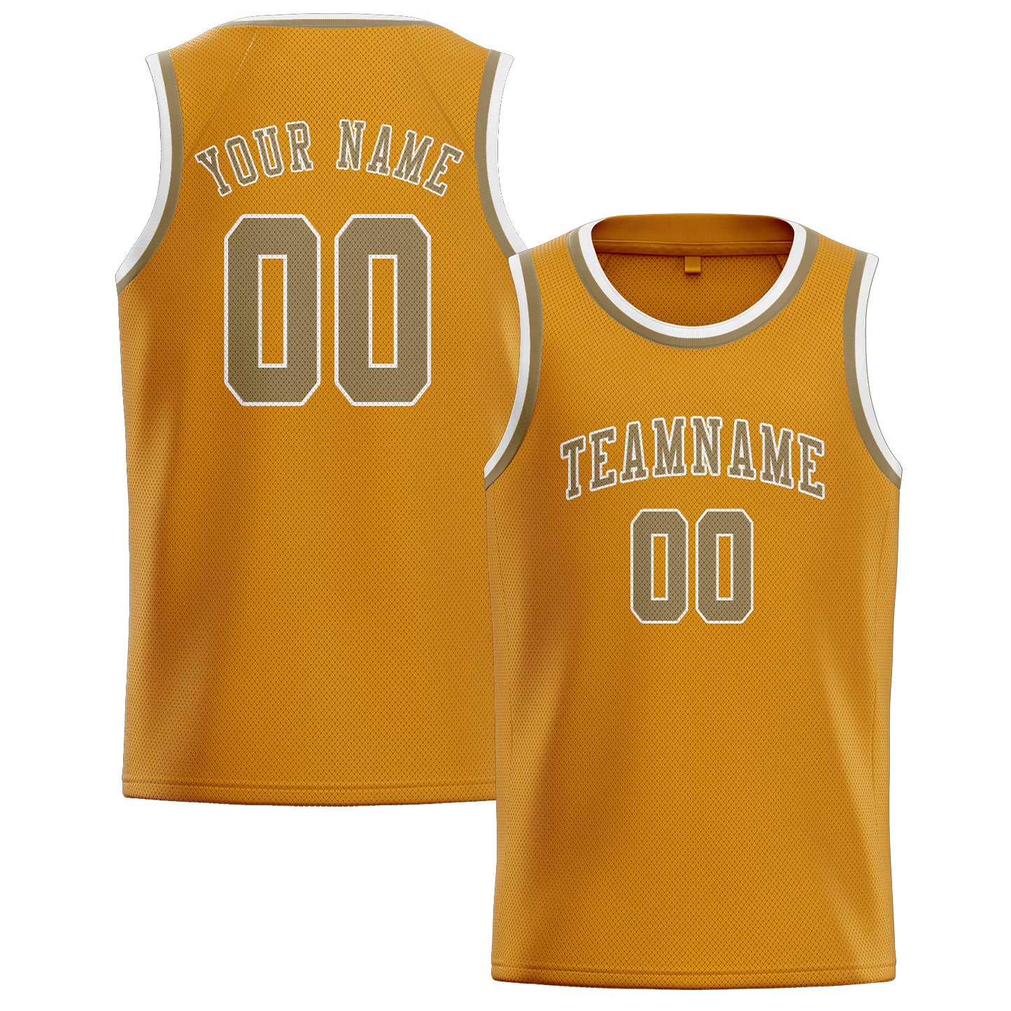Custom Yellow Light Khaki Basketball Jersey