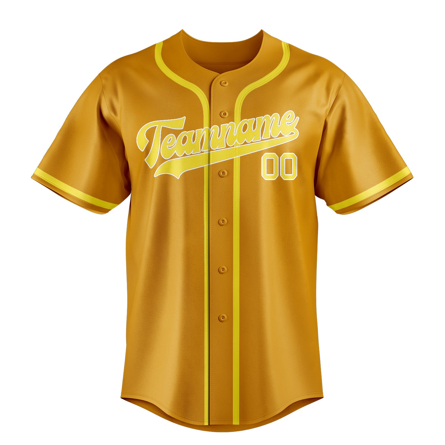 Custom Yellow Light Yellow Baseball Jersey