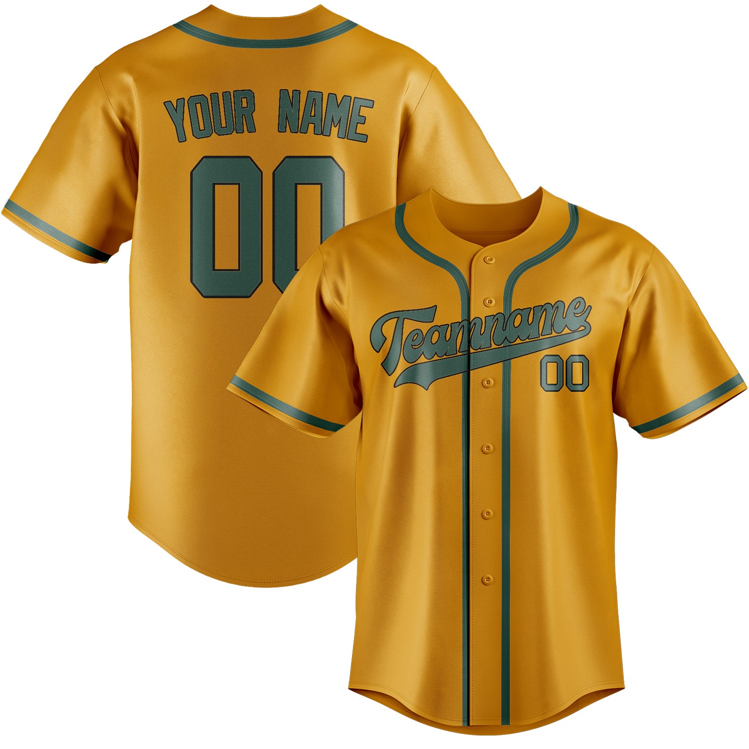 Custom Yellow Blue Green Baseball Jersey