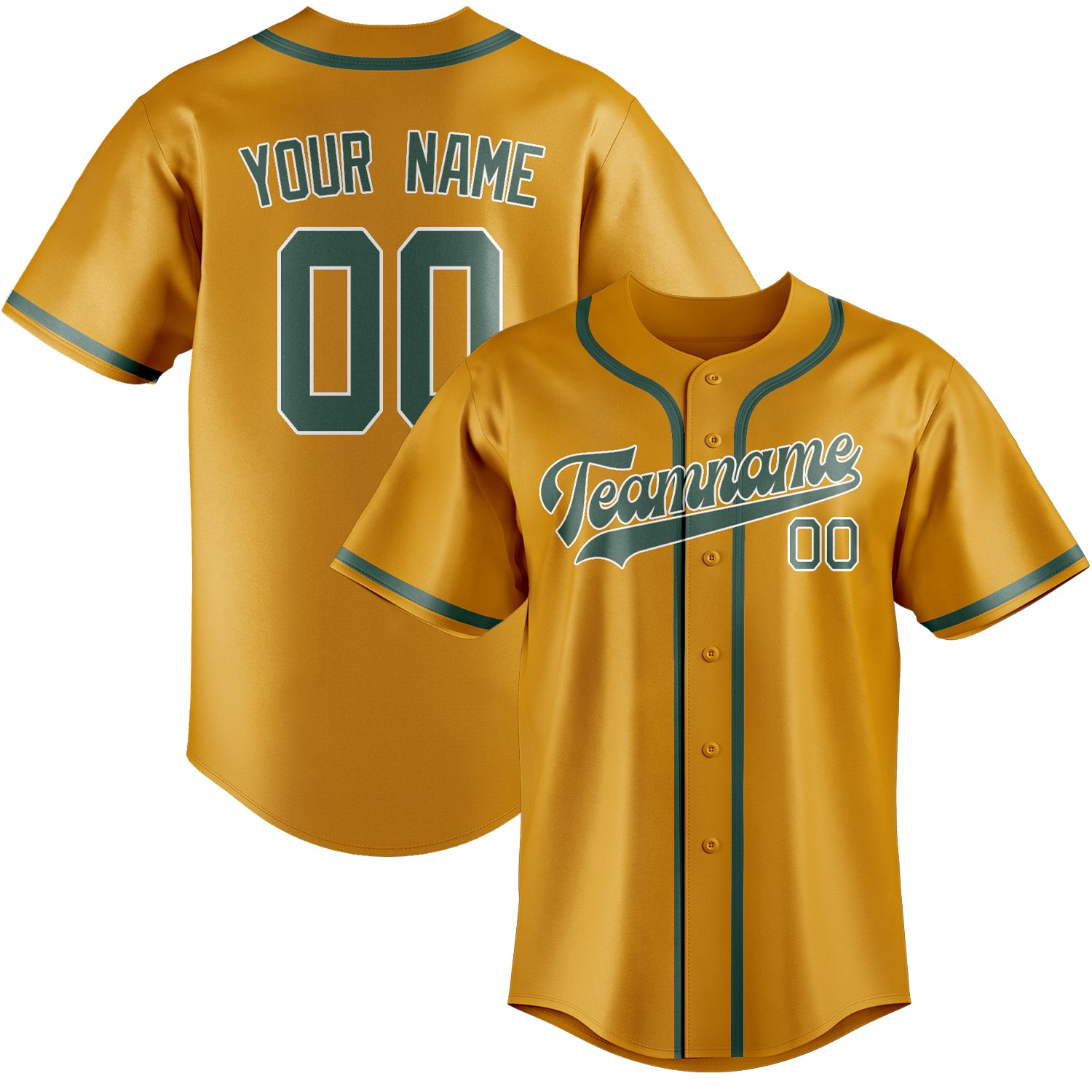 Custom Yellow Blue Green Baseball Jersey