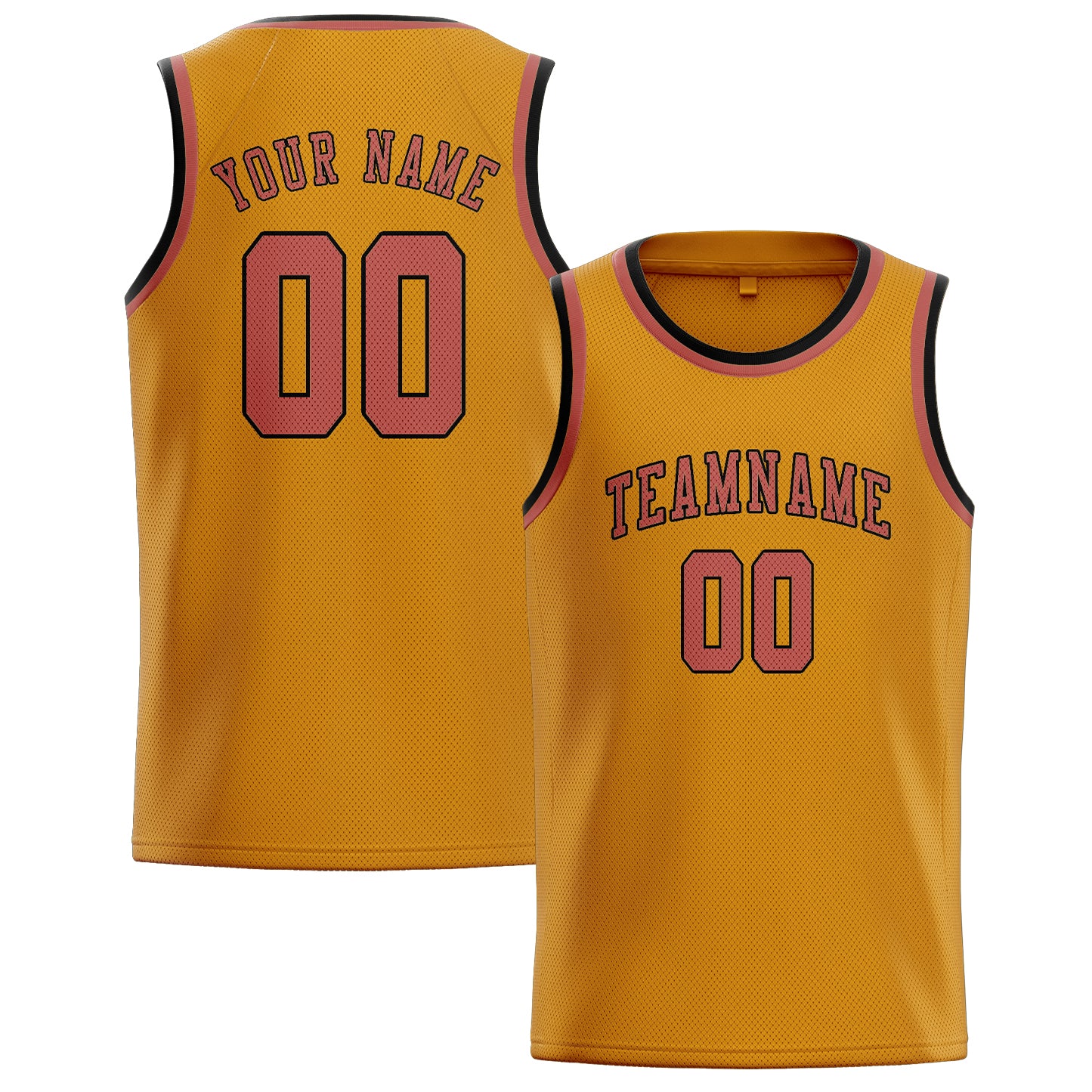 Custom Yellow Copper Rose Basketball Jersey