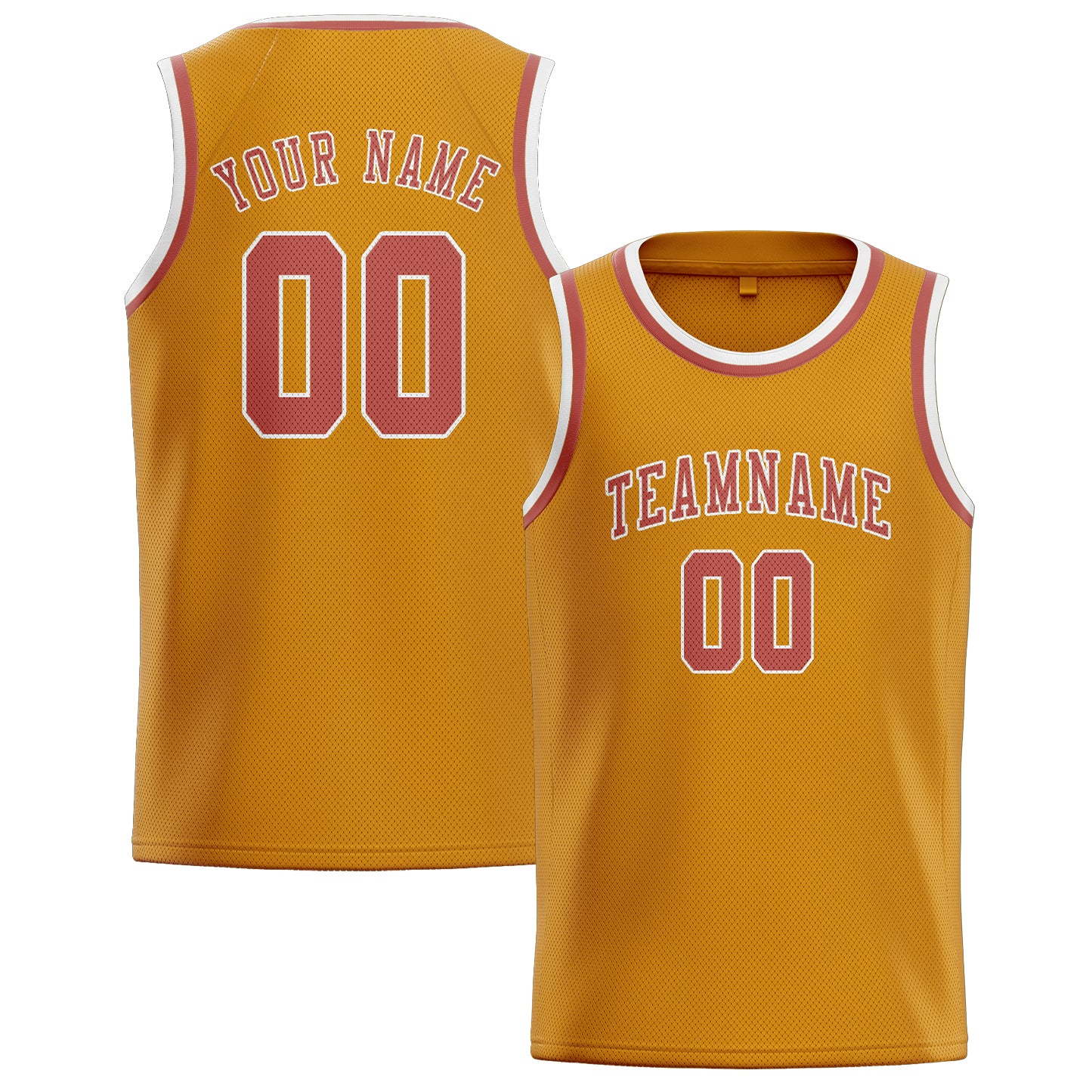 Custom Yellow Copper Rose Basketball Jersey