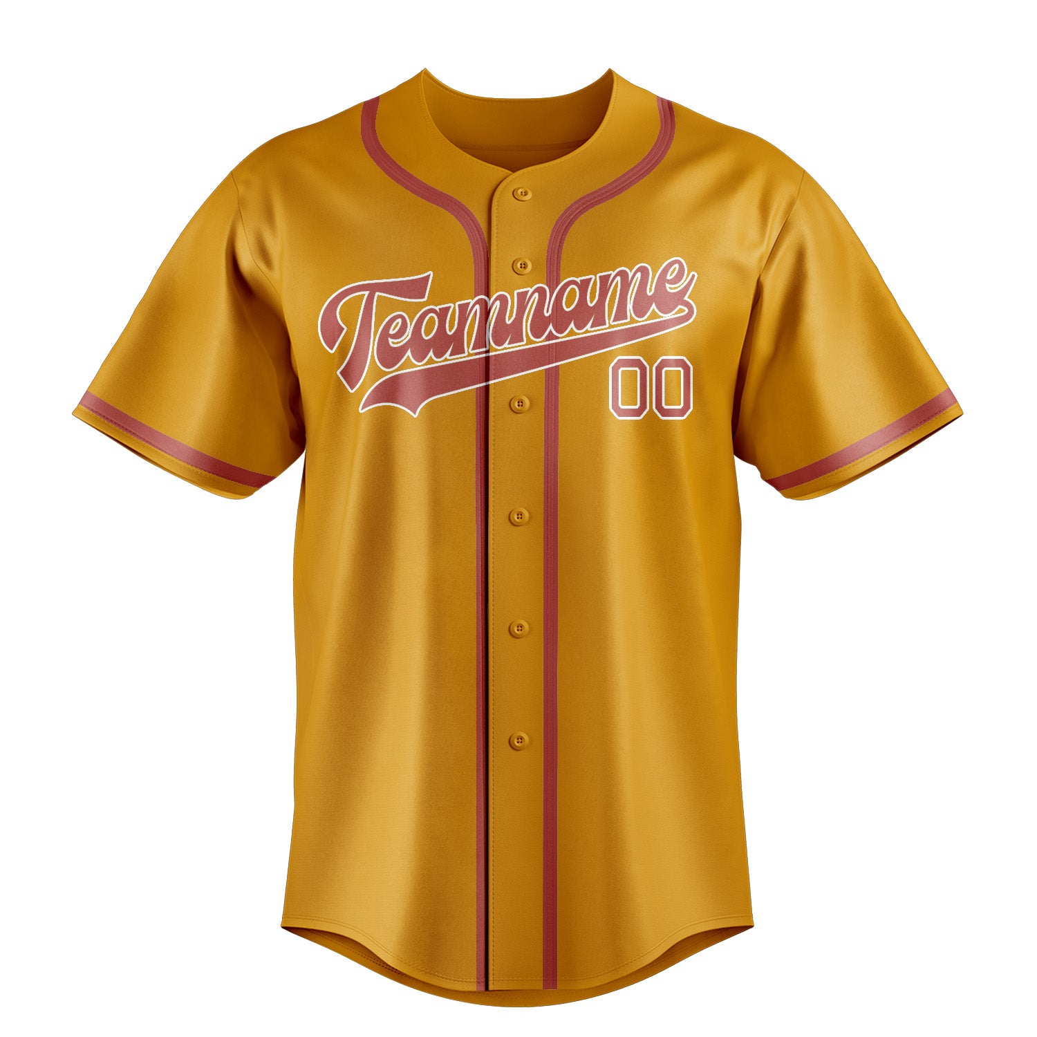Custom Yellow Copper Rose Baseball Jersey