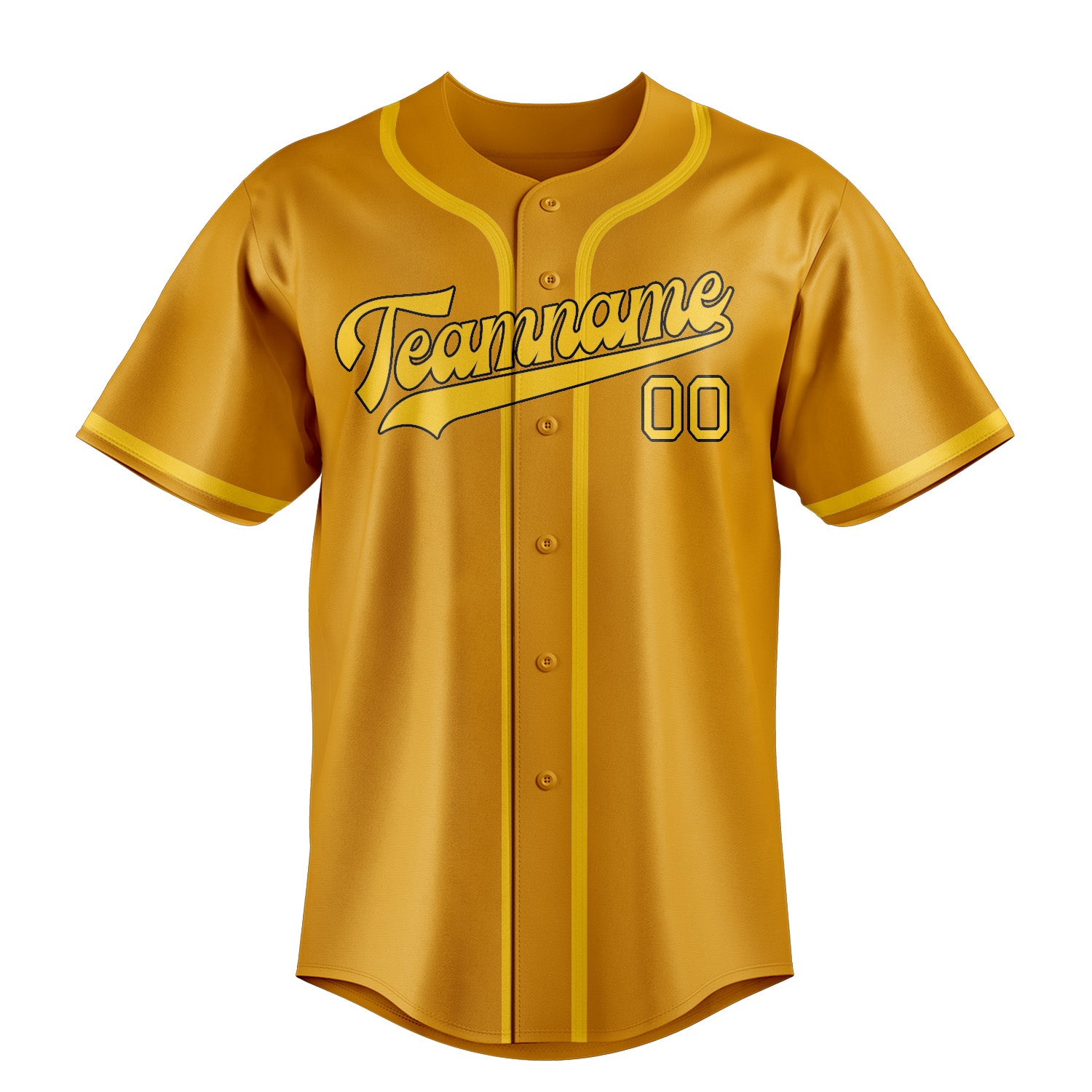 Custom Yellow Gold Baseball Jersey