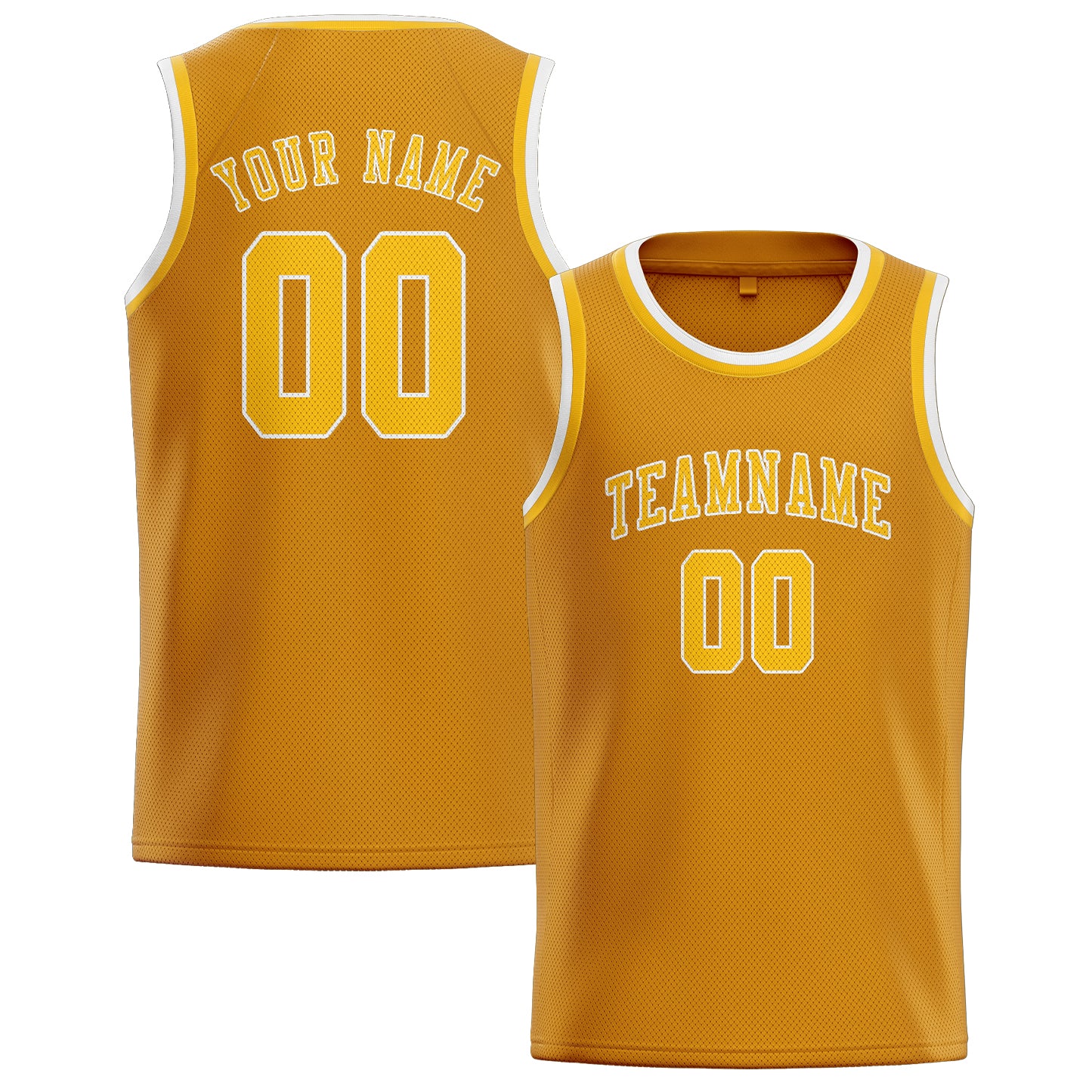 Custom Yellow Gold Basketball Jersey