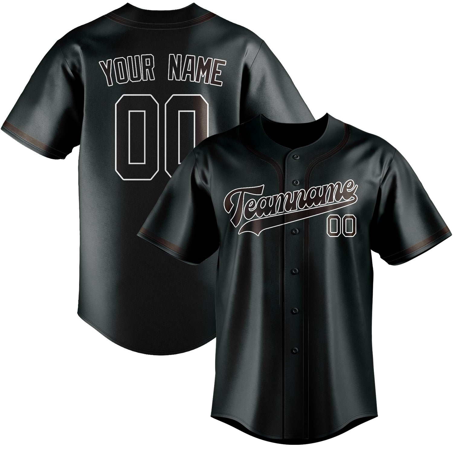Custom Dark Grey Brown Baseball Jersey