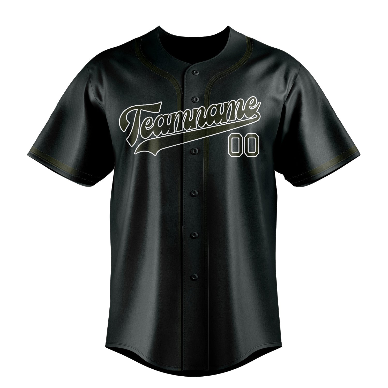 Custom Dark Grey Olive Baseball Jersey