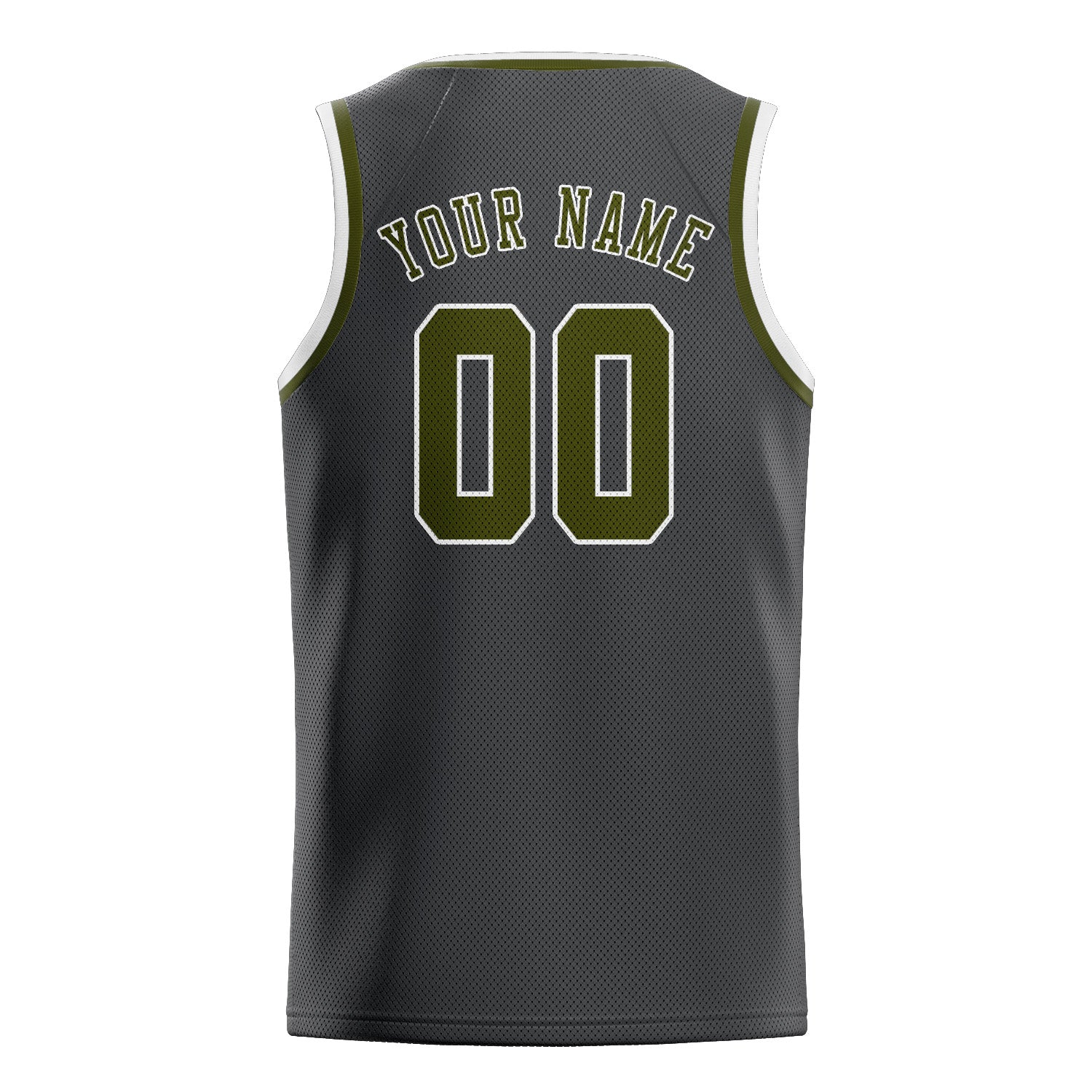 Custom Dark Grey Olive Basketball Jersey