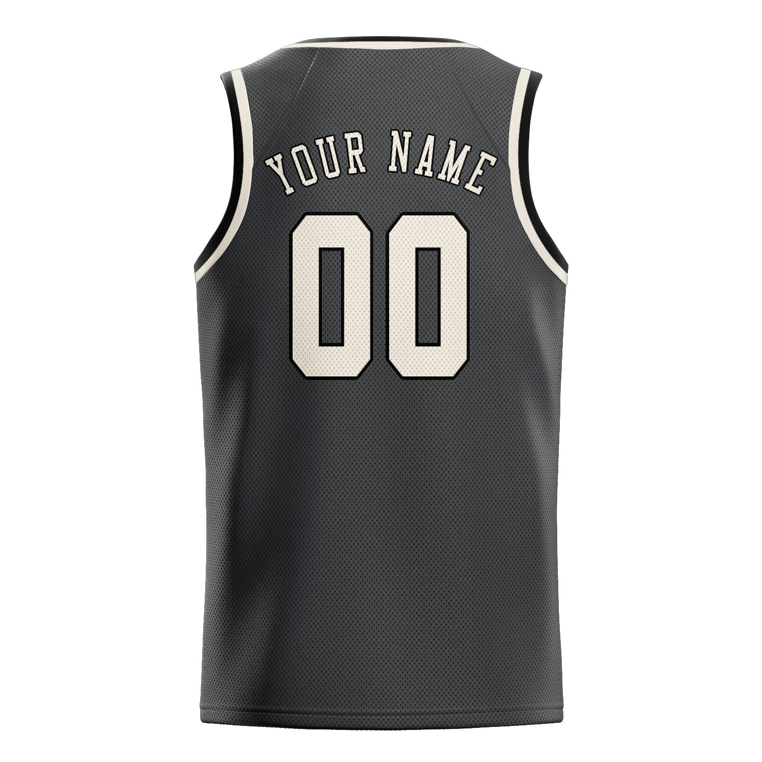 Custom Dark Grey Cream Basketball Jersey