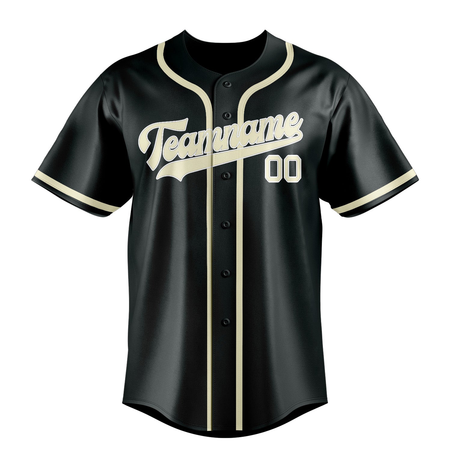 Custom Dark Grey Cream Baseball Jersey