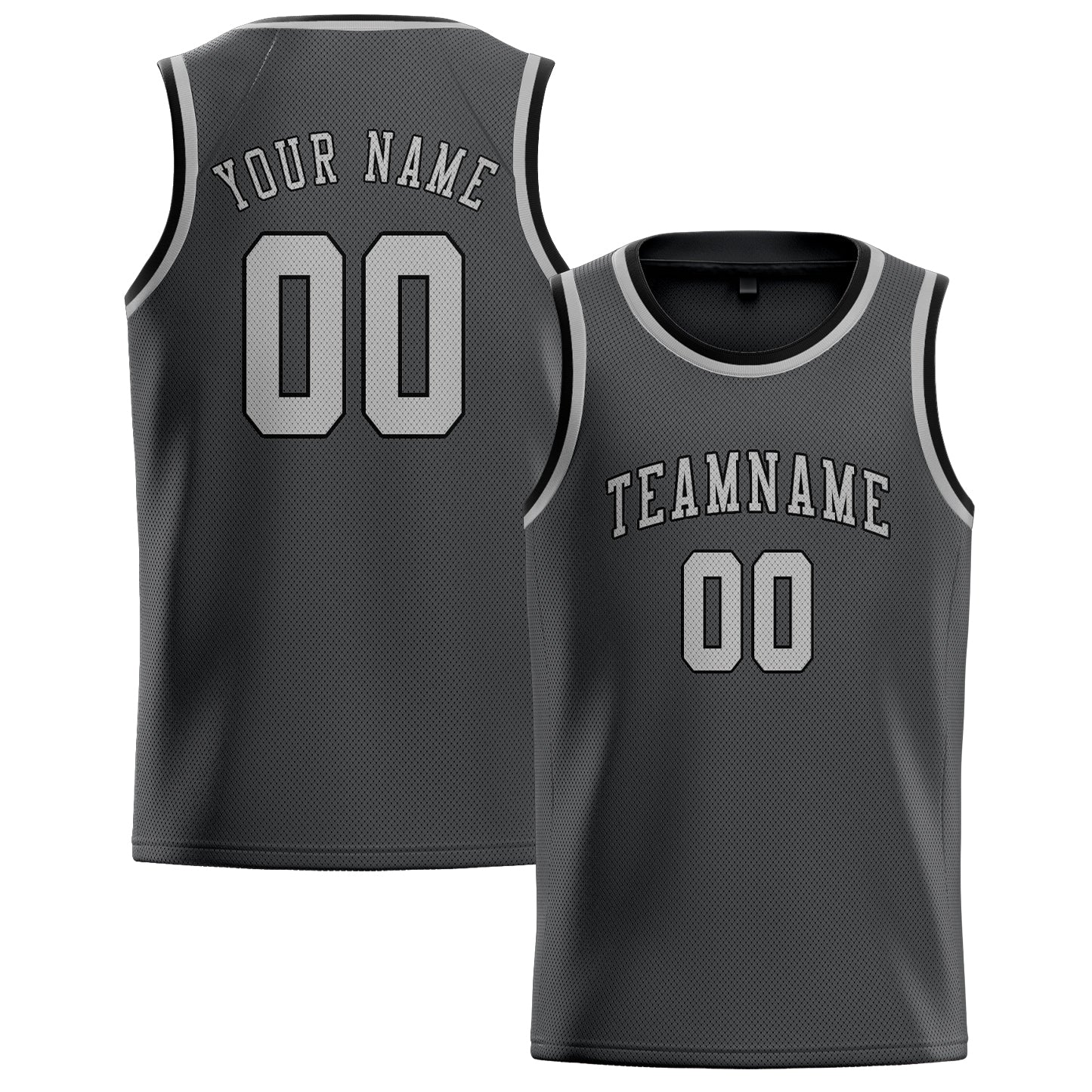 Custom Dark Grey Gray Basketball Jersey