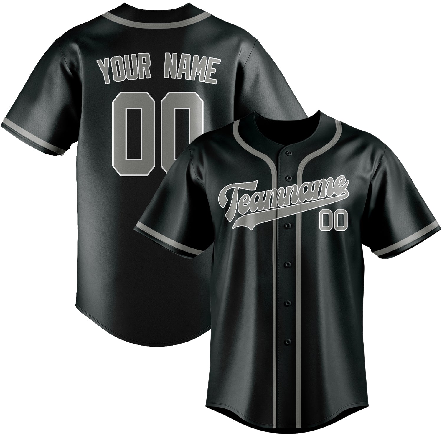 Custom Dark Grey Gray Baseball Jersey