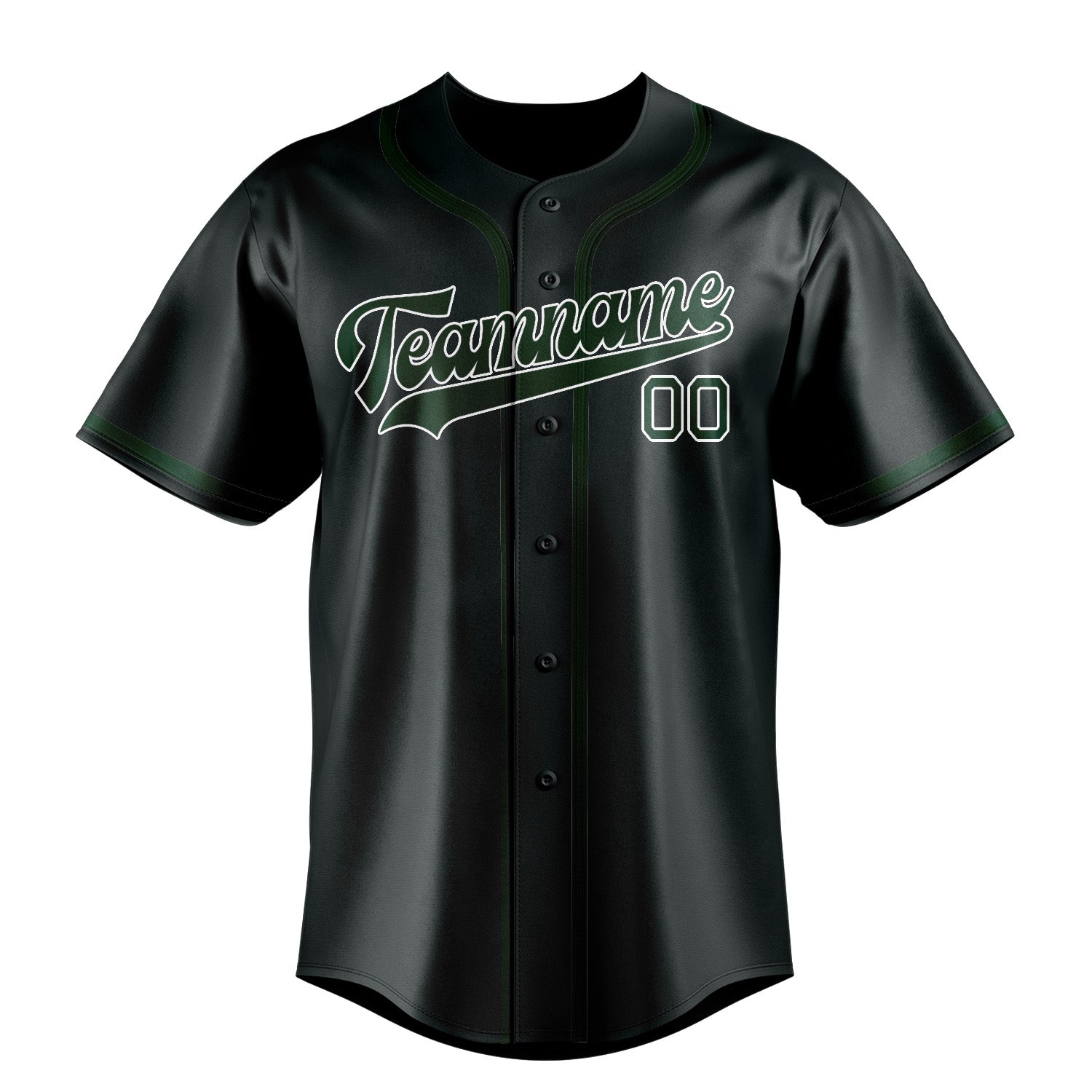 Custom Dark Grey Green Baseball Jersey