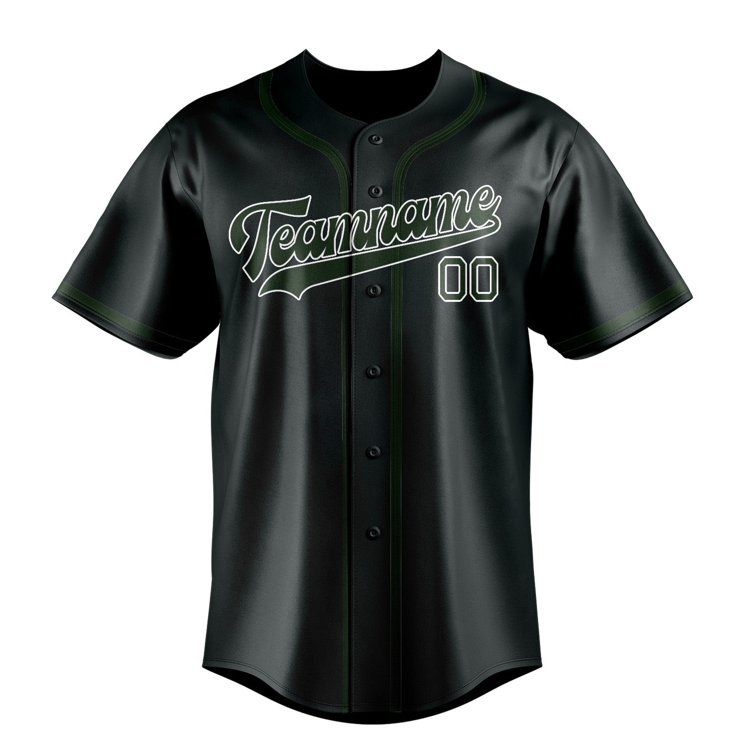 Custom Dark Grey Dark Green Baseball Jersey