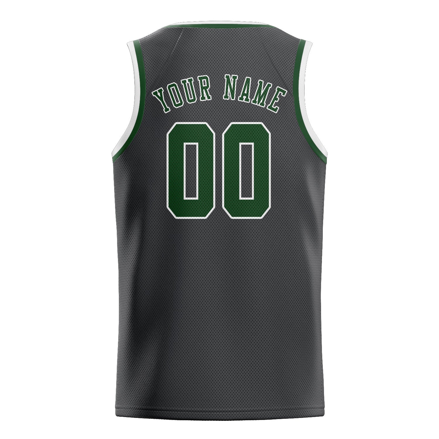 Custom Dark Grey Dark Green Basketball Jersey