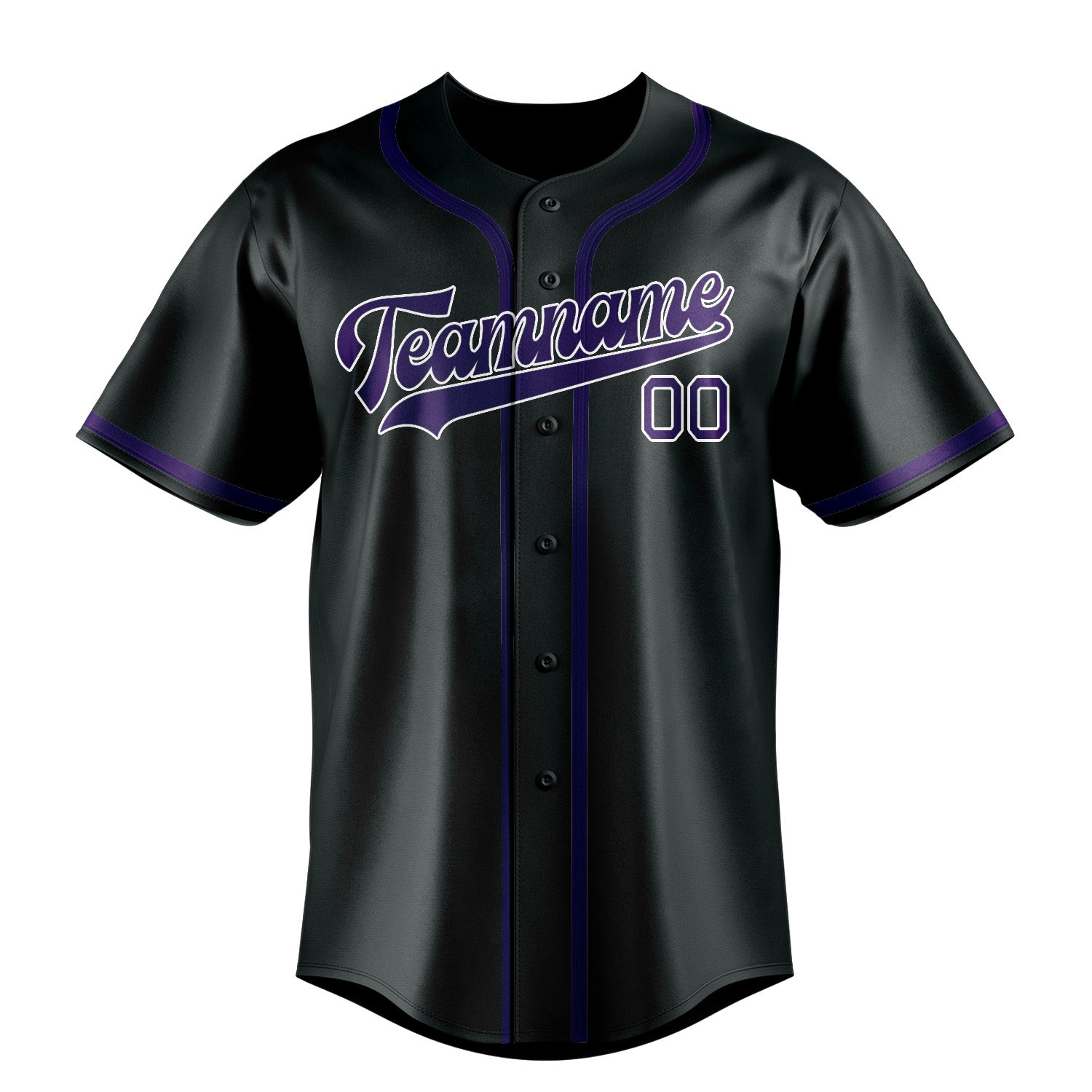 Custom Dark Grey Purple Baseball Jersey