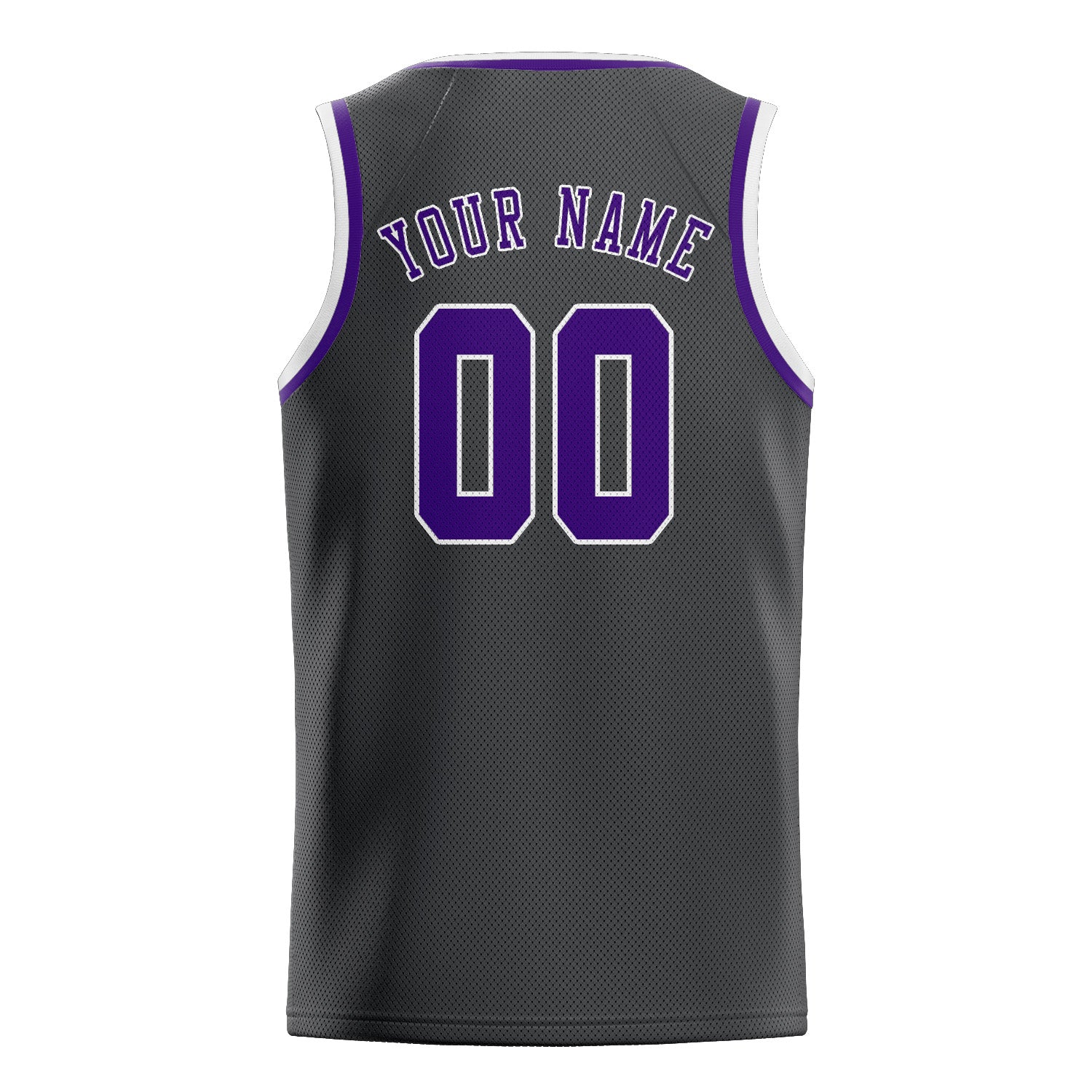 Custom Dark Grey Purple Basketball Jersey