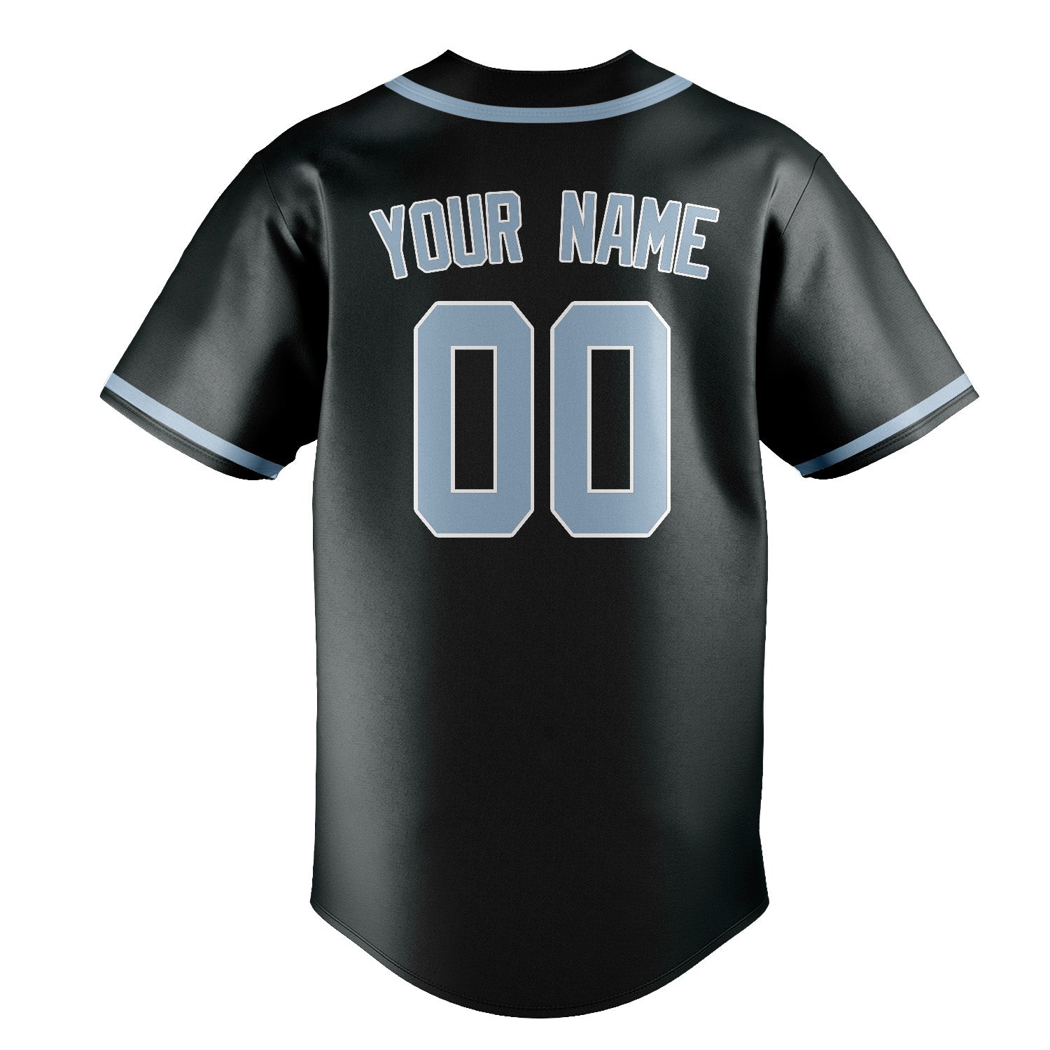 Custom Dark Grey Light Blue Baseball Jersey